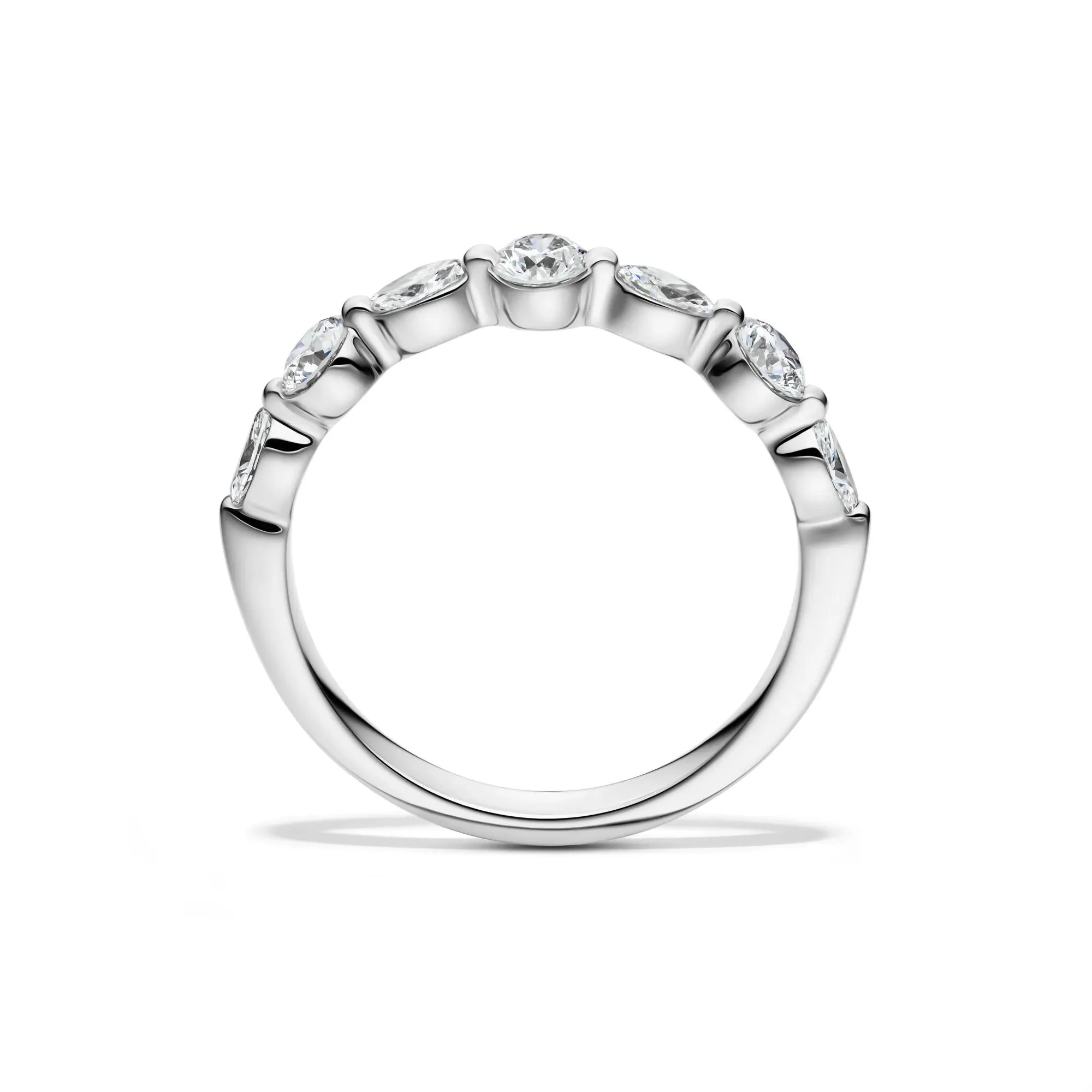 5/8 CT. Tw. Lab Grown Diamond Wedding Band Ring Round Brilliant Cut White Size 6 2mm - Image 2