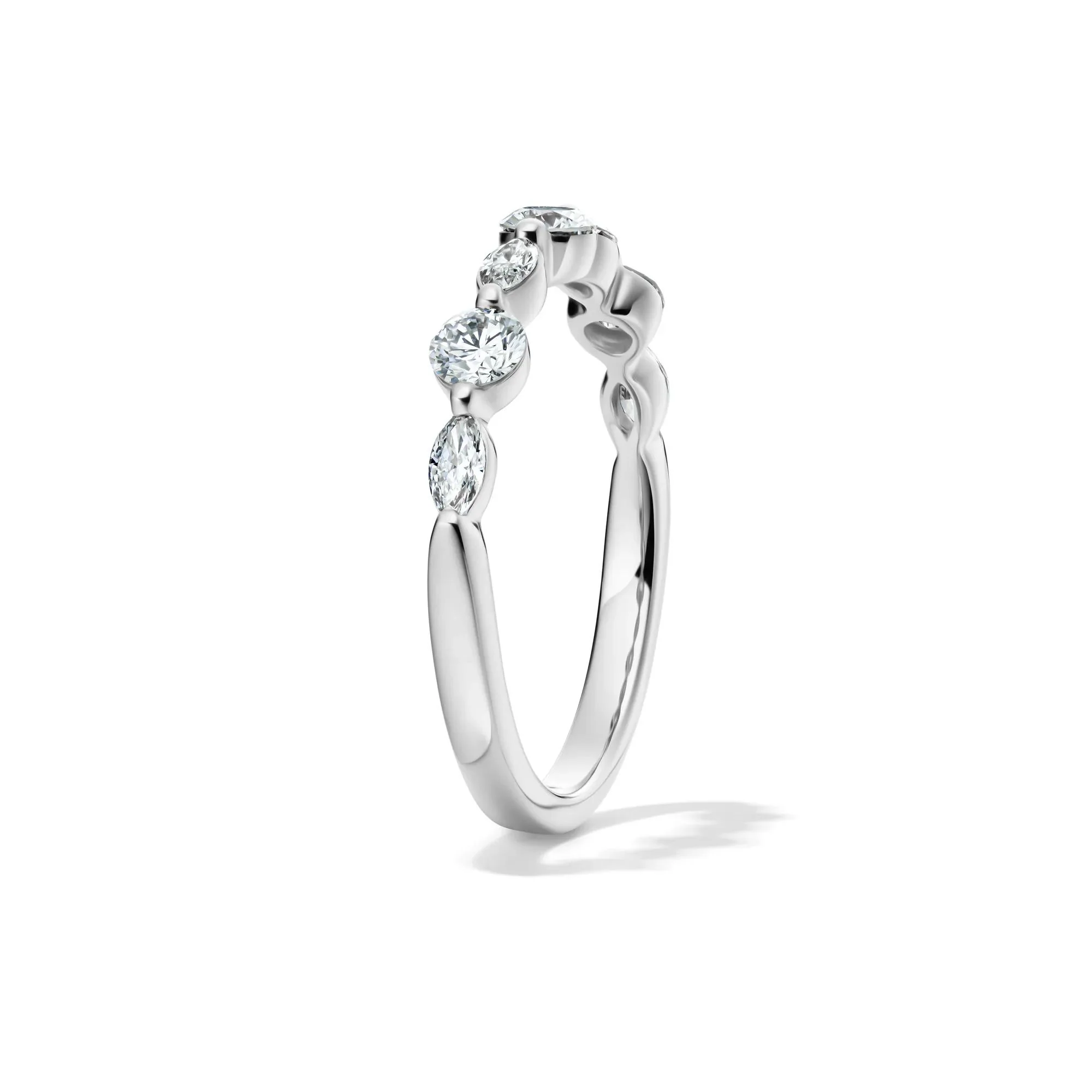 5/8 CT. Tw. Lab Grown Diamond Wedding Band Ring Round Brilliant Cut White Size 6.5 2mm - Image 3