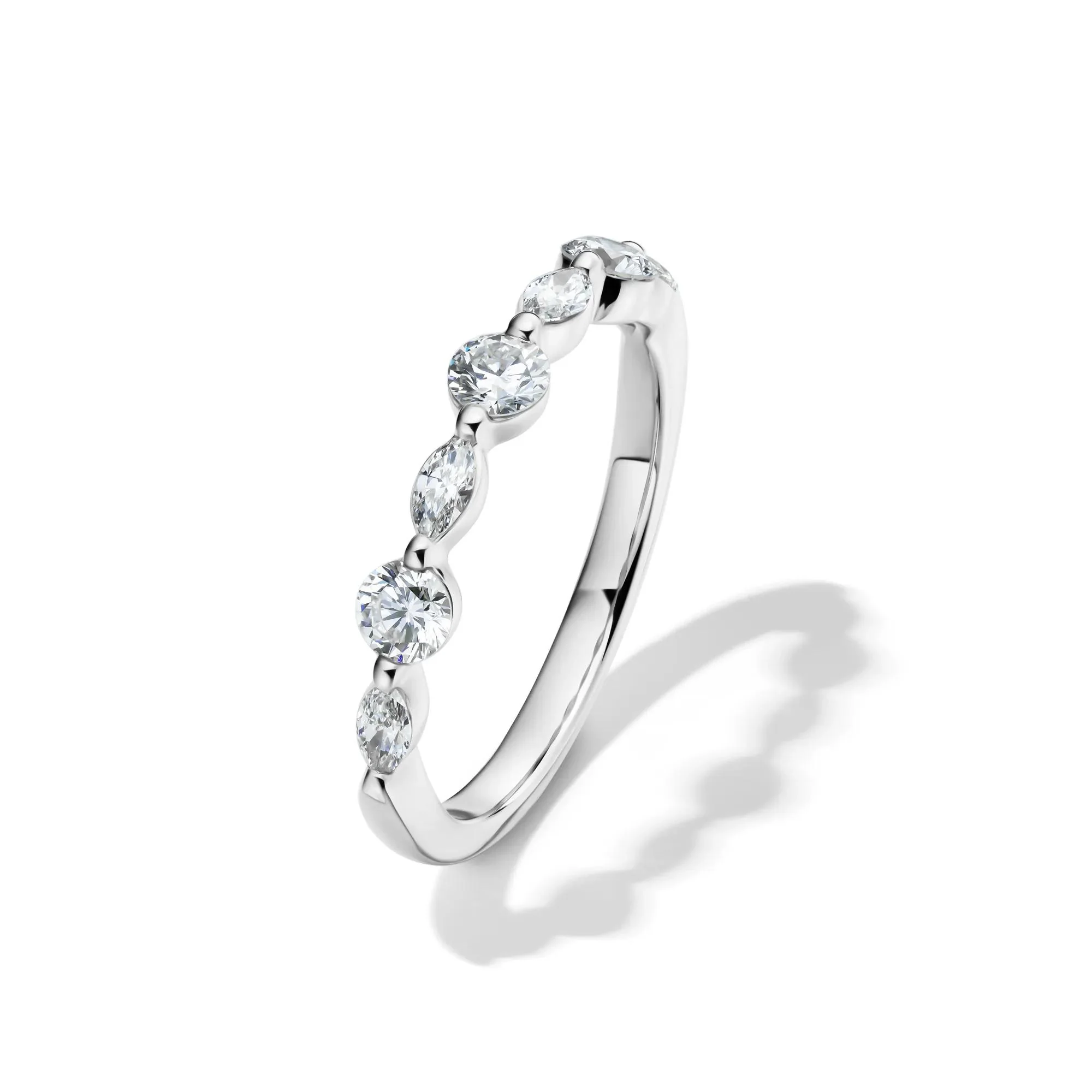 5/8 CT. Tw. Lab Grown Diamond Wedding Band Ring Round Brilliant Cut White Size 6.5 2mm - Image 4