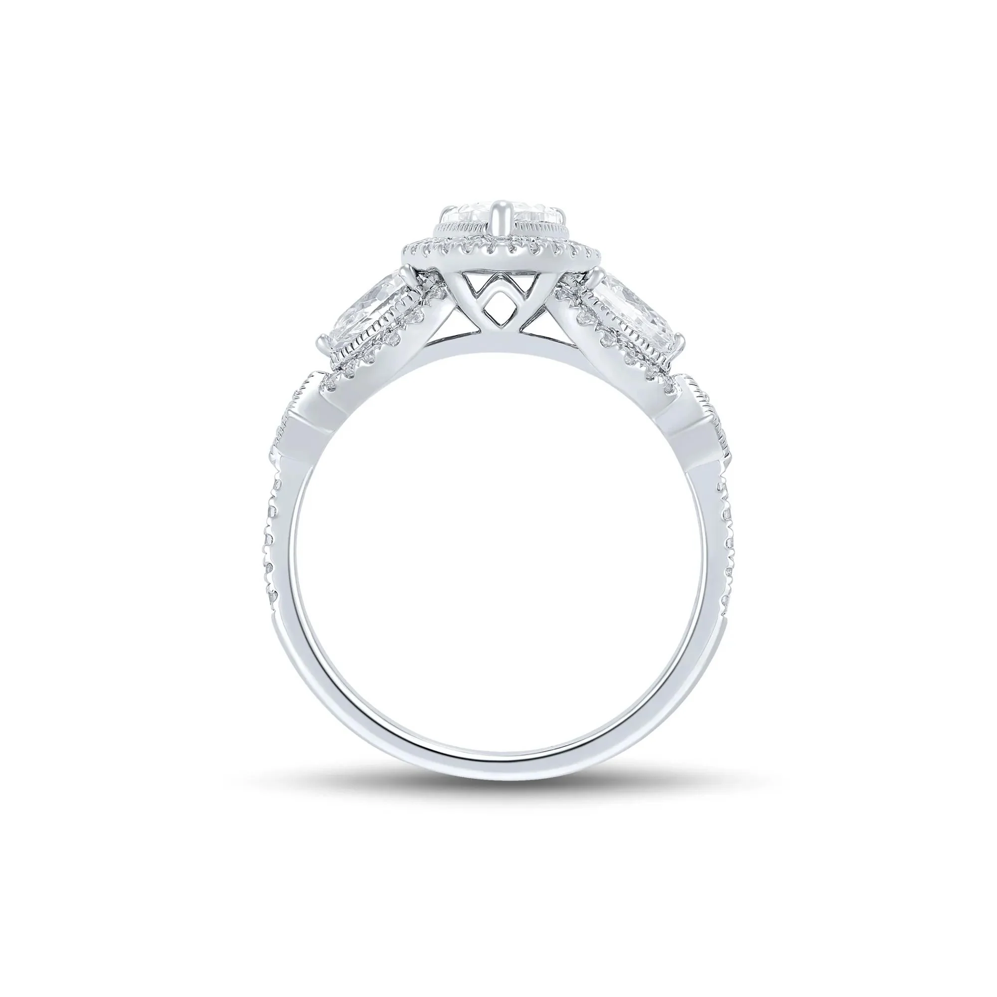 1/2 CT. Tw. Lab Grown Diamond Engagement Ring 10K White Gold Round Brilliant Cut Size 6 1mm - Image 2