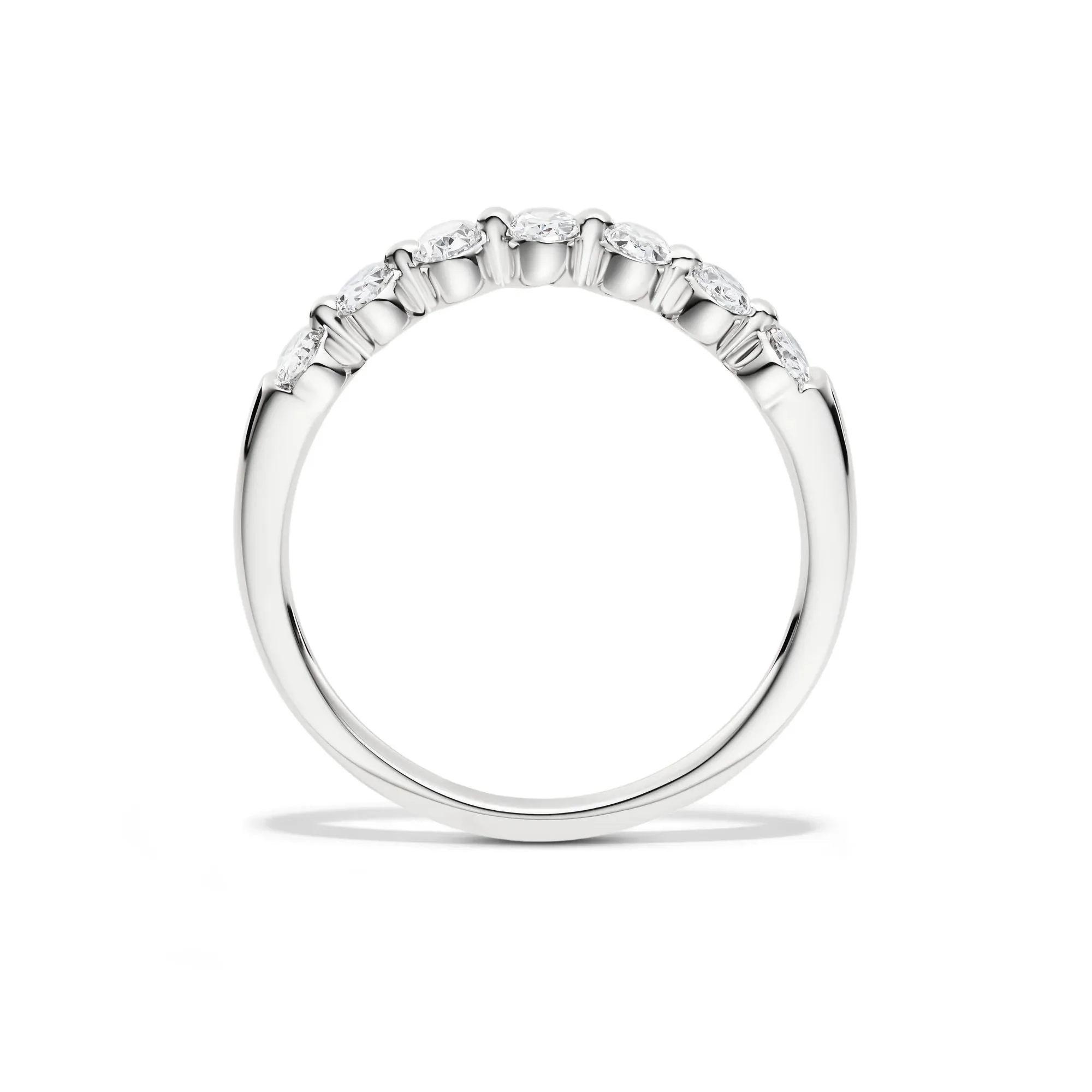 1/2 CT. Tw. Lab Grown Diamond Seven-Stone Shared-Prong Band Ring 14K White Gold Size 6.5 - Image 2
