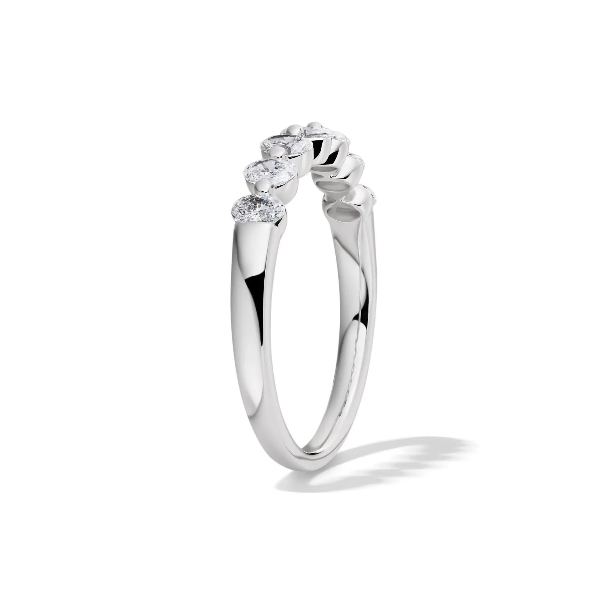 1/2 CT. Tw. Lab Grown Diamond Seven-Stone Shared-Prong Band Ring 14K White Gold Size 7.5 - Image 3