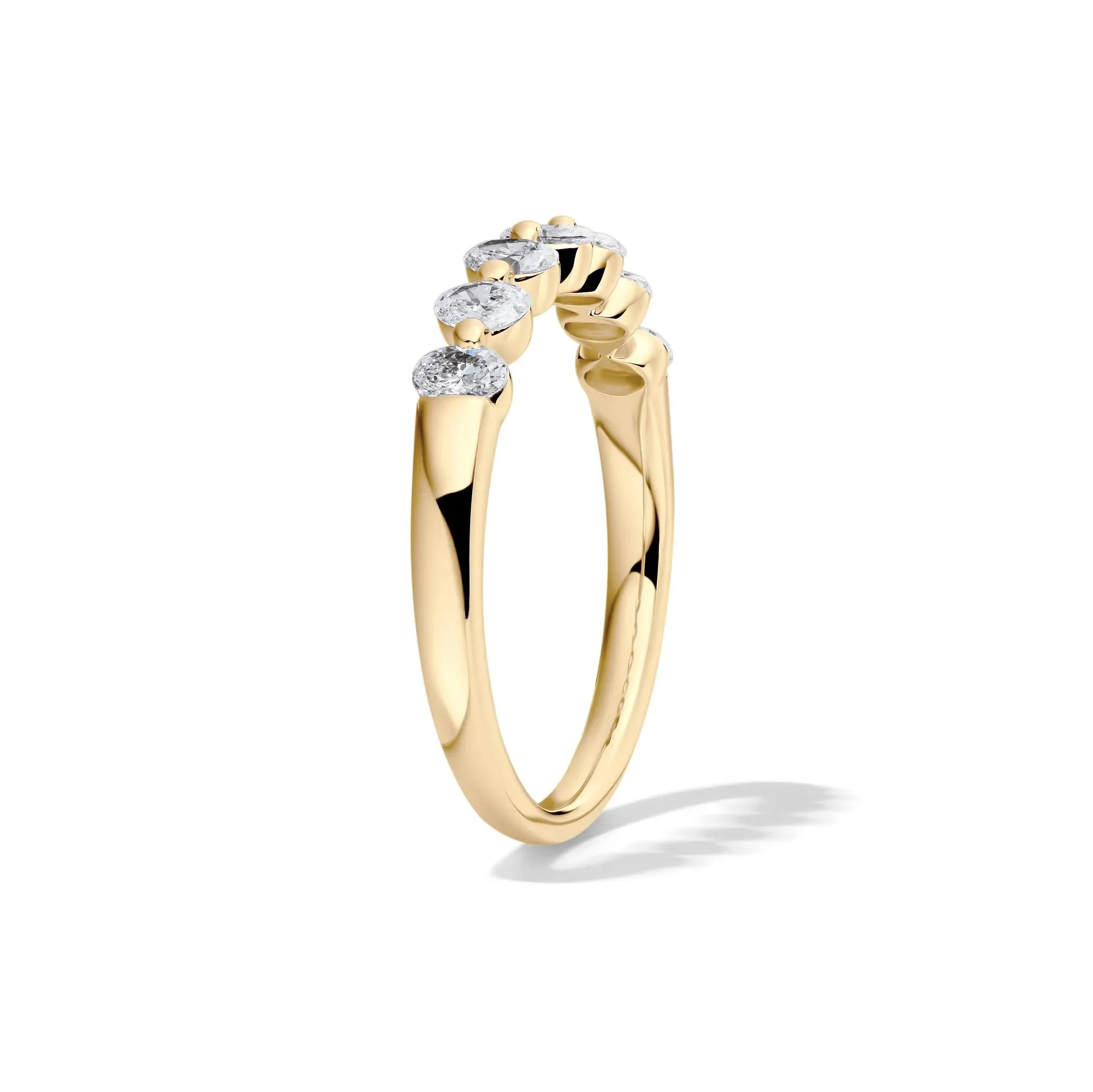 1/2 CT. Tw. Lab Grown Diamond Seven-Stone Shared-Prong Band Ring 14K Yellow Gold Size 6 - Image 3