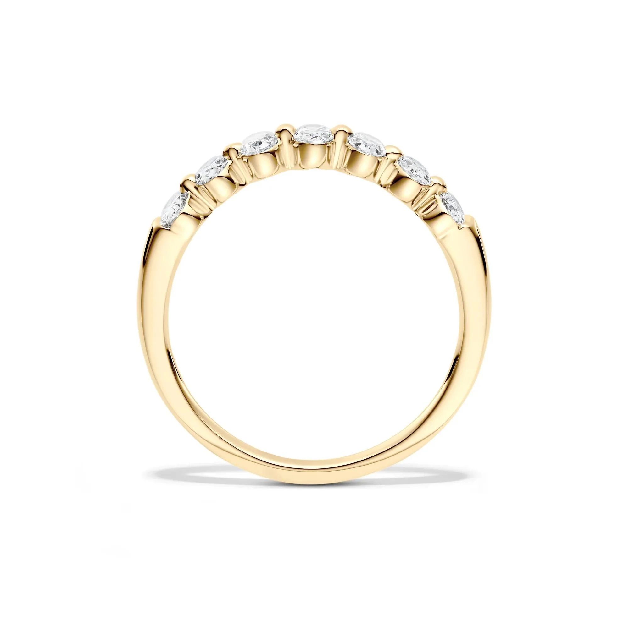 1/2 CT. Tw. Lab Grown Diamond Seven-Stone Shared-Prong Band Ring 14K Yellow Gold Size 6.5 - Image 2