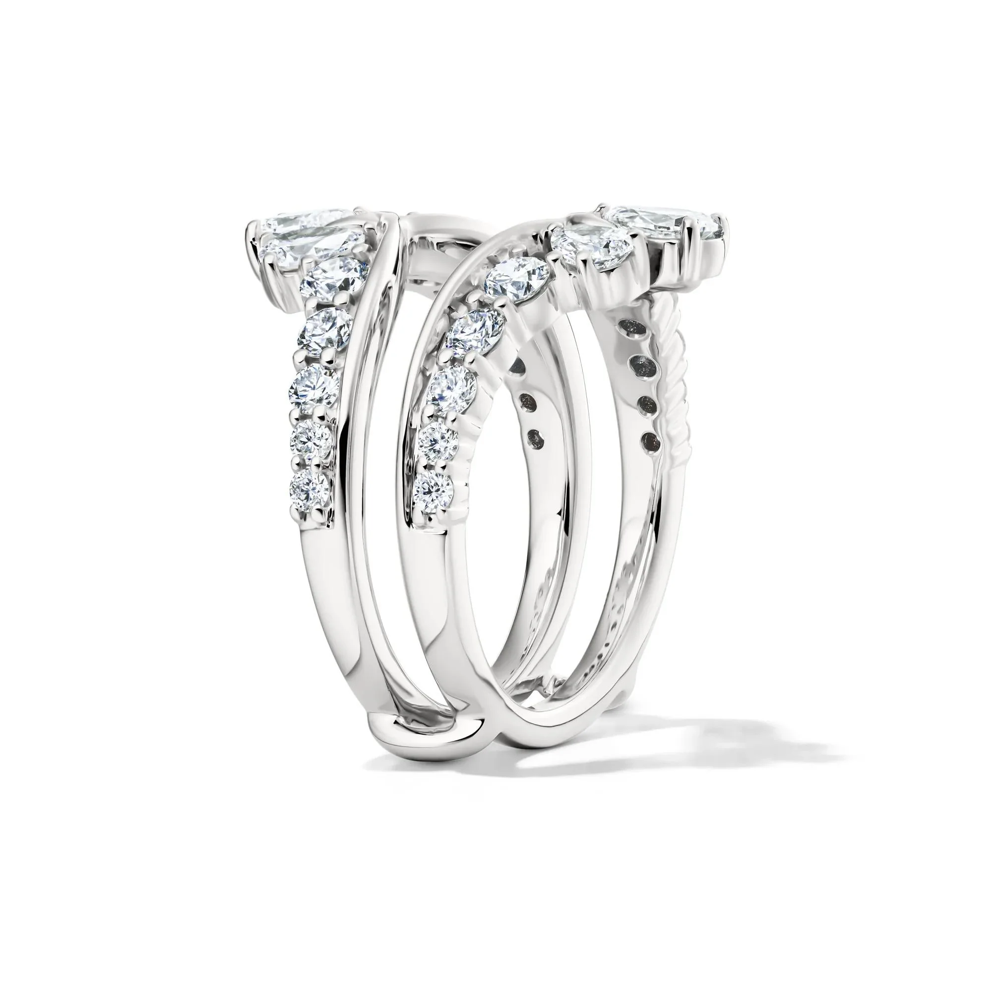 2 CT. Tw. Lab Grown Diamond Insert 14K White Gold Ring Round Brilliant Cut Size 7 1mm - Image 3