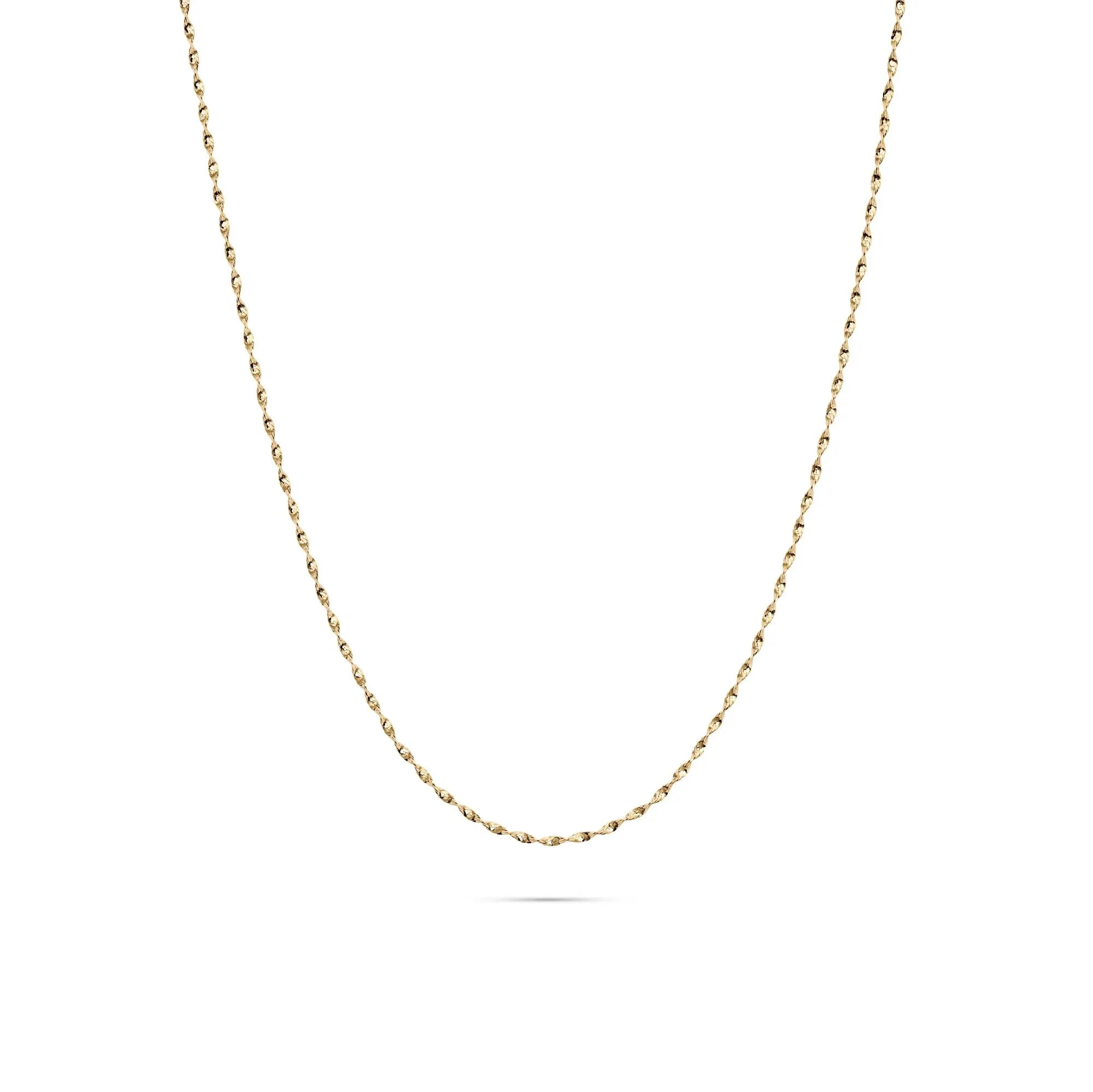 Diamond-Cut Twist Chain 14K Yellow Gold Necklace Size 18" - Image 2
