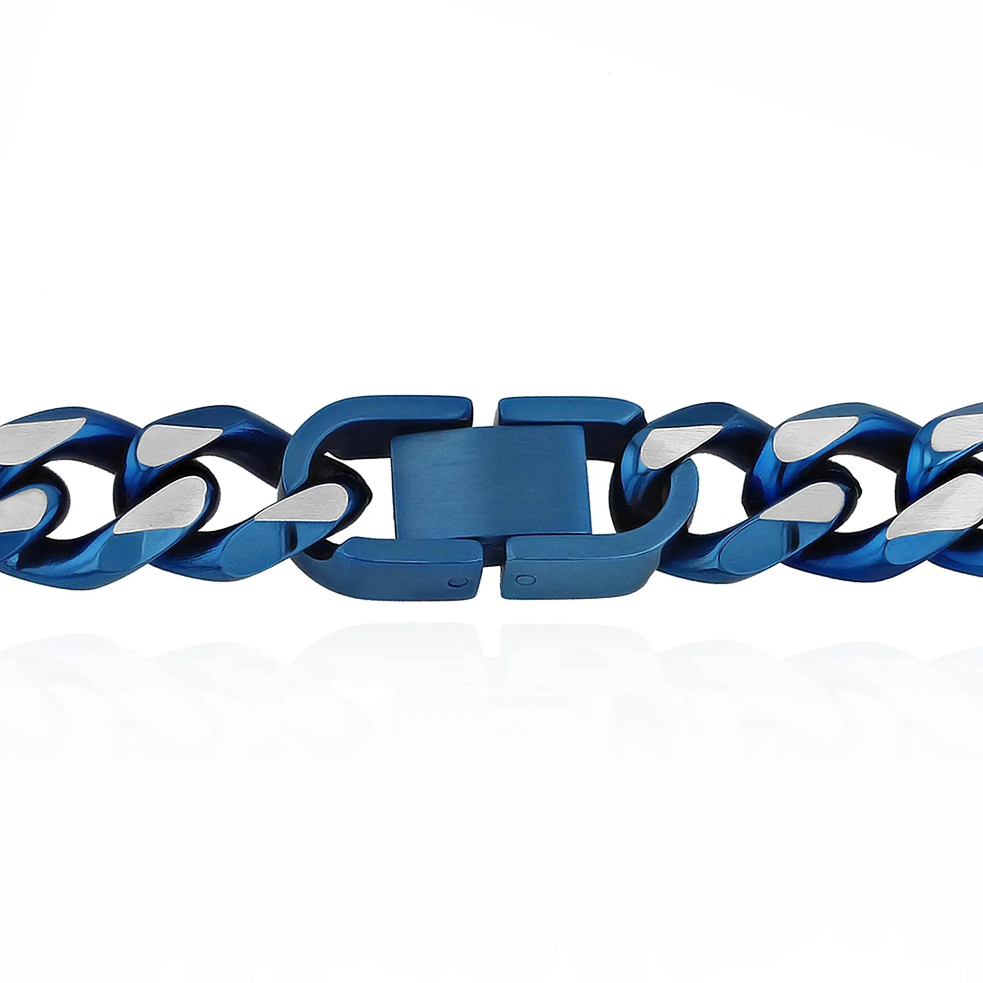 Curb Chain Necklace Blue Ion-Plated Stainless Steel Size 24" - Image 2