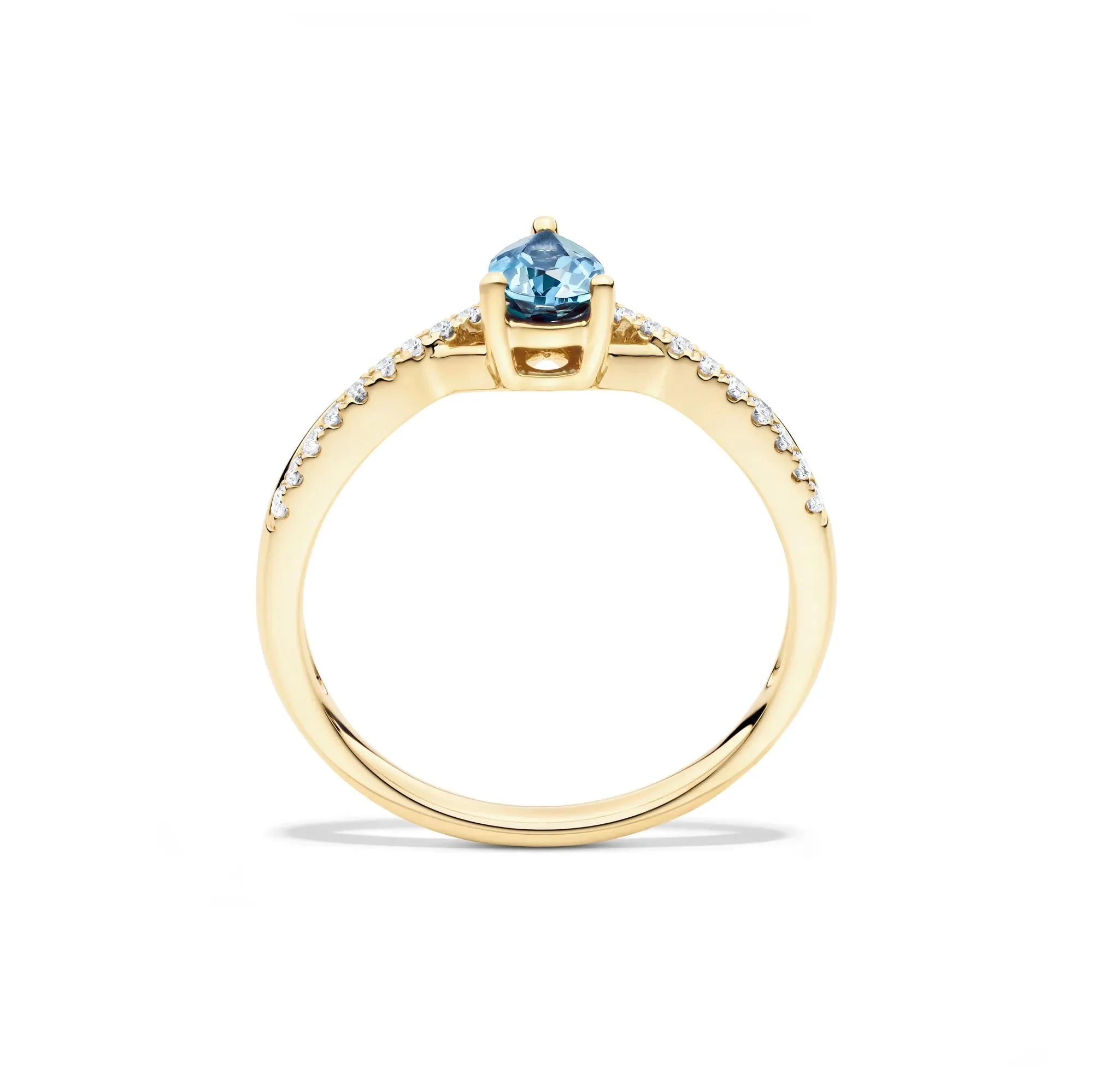 Lab-Created Alexandrite and Diamond Ring 10K Yellow Gold Ring Size 8.5 6mm - Image 2