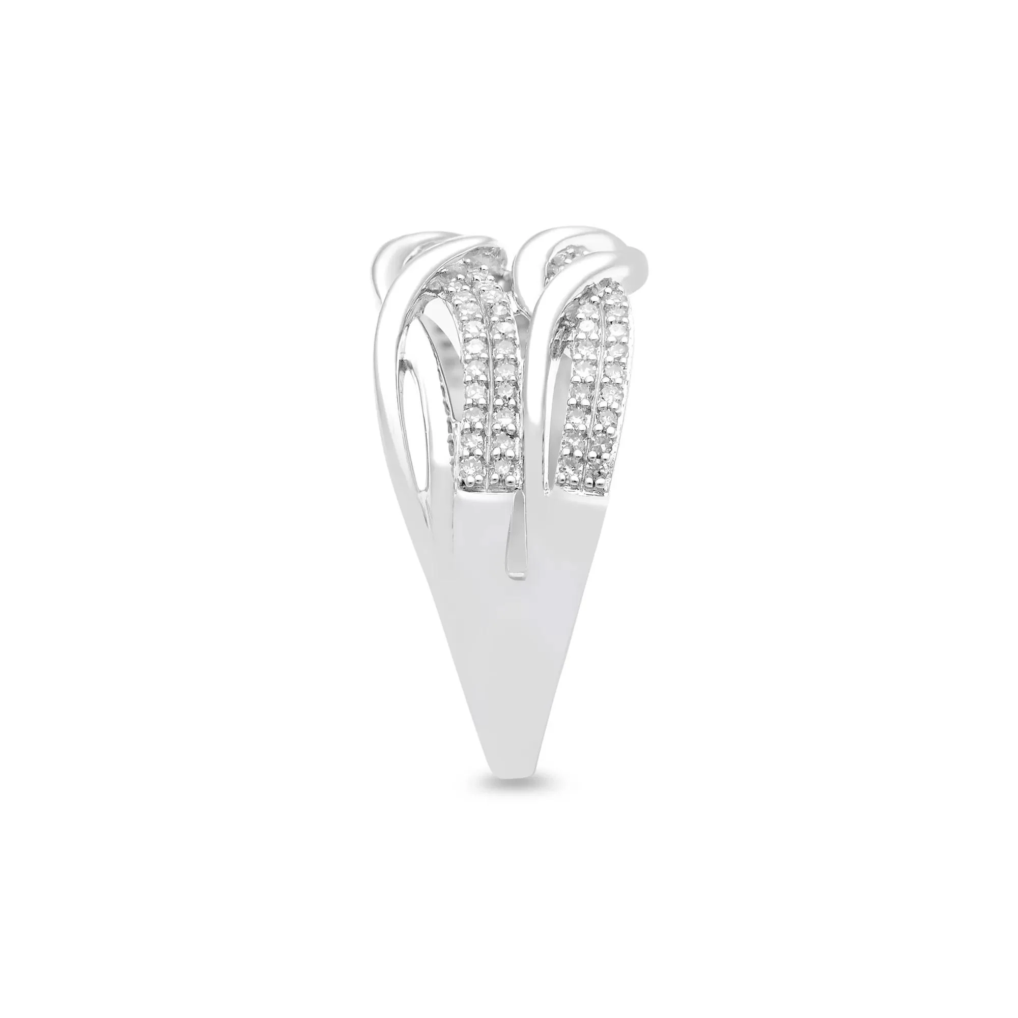 1/3 CT. Tw. Diamond Two-Row Wrap Ring .925 Sterling Silver White Size 7 - Image 3