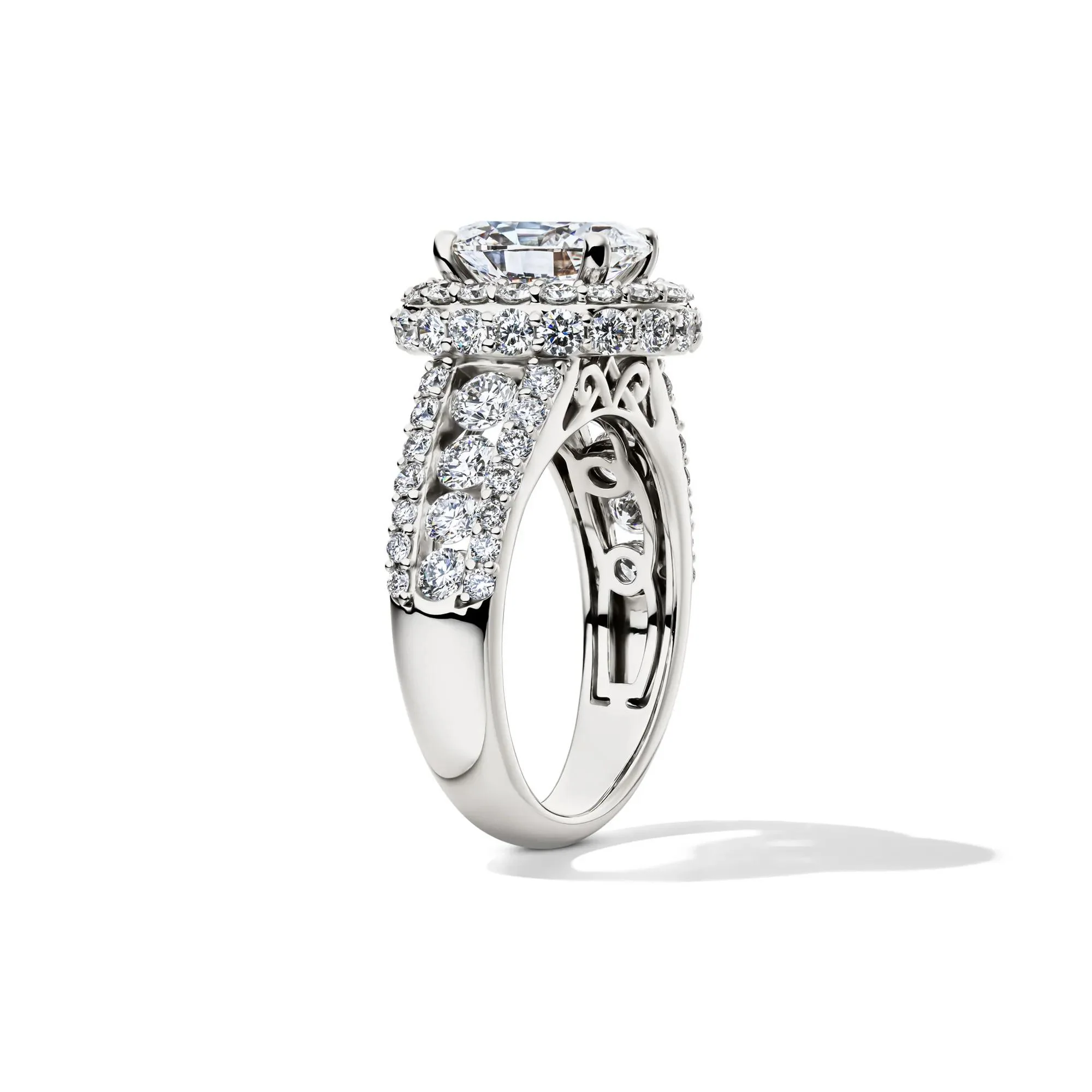 4 CT. Tw. Lab Grown Diamond Oval Engagement Ring 14K White Gold Size 7 - Image 3