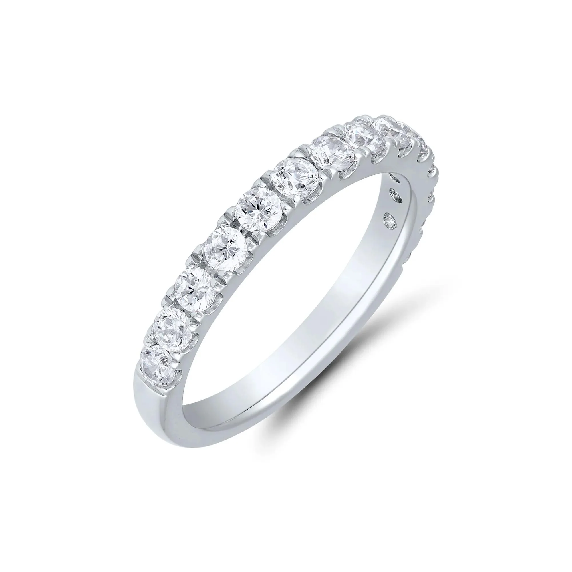 3 CT. Tw. Lab Grown Diamond Emerald-Cut Bridal Set 14K White Gold Ring Round Brilliant Cut Size 6.5 1mm - Image 6