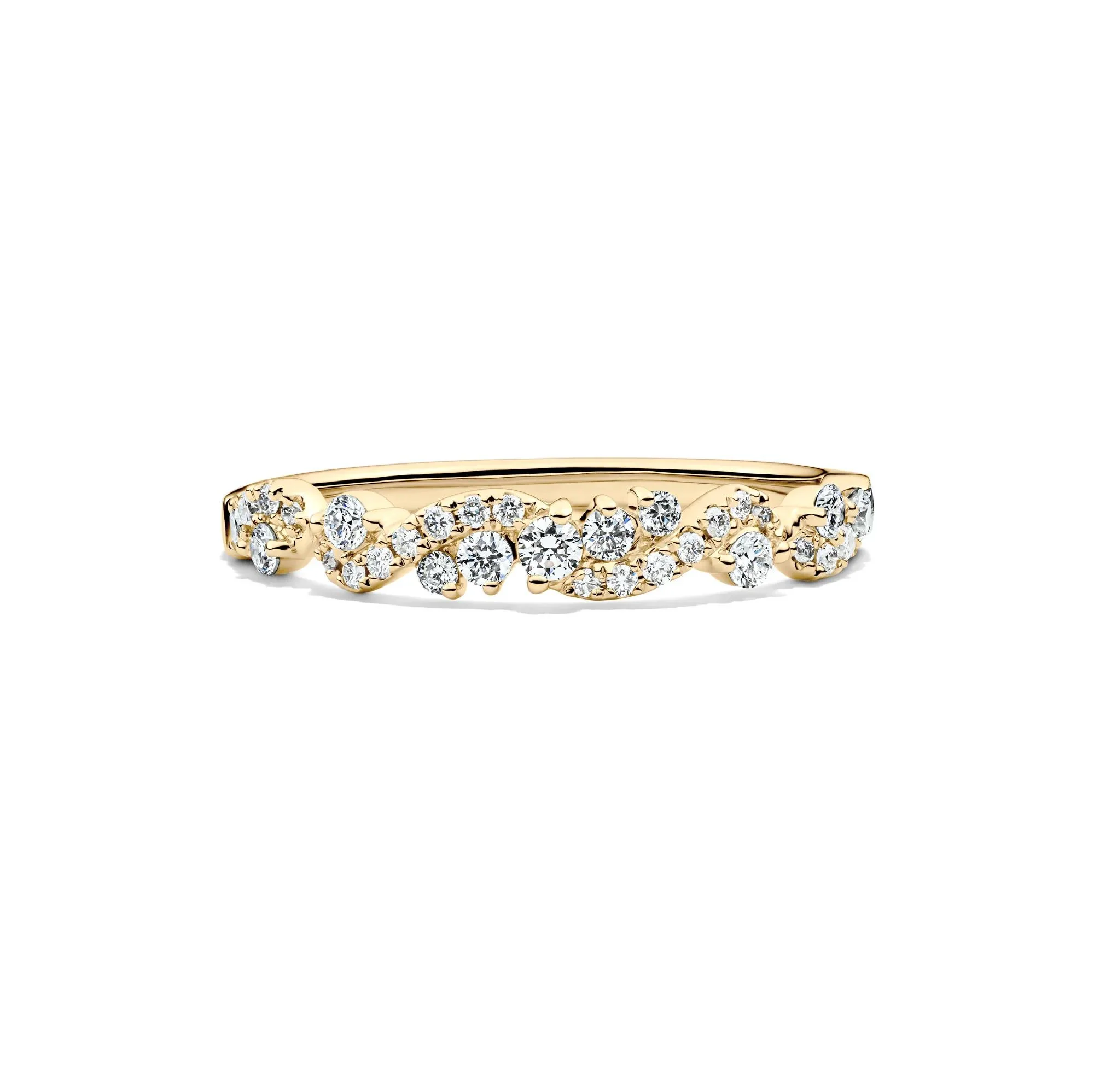 1/3 CT. Tw. Lab Grown Diamond Swirl Band Ring 14K Yellow Gold Size 7 1mm - Image 2
