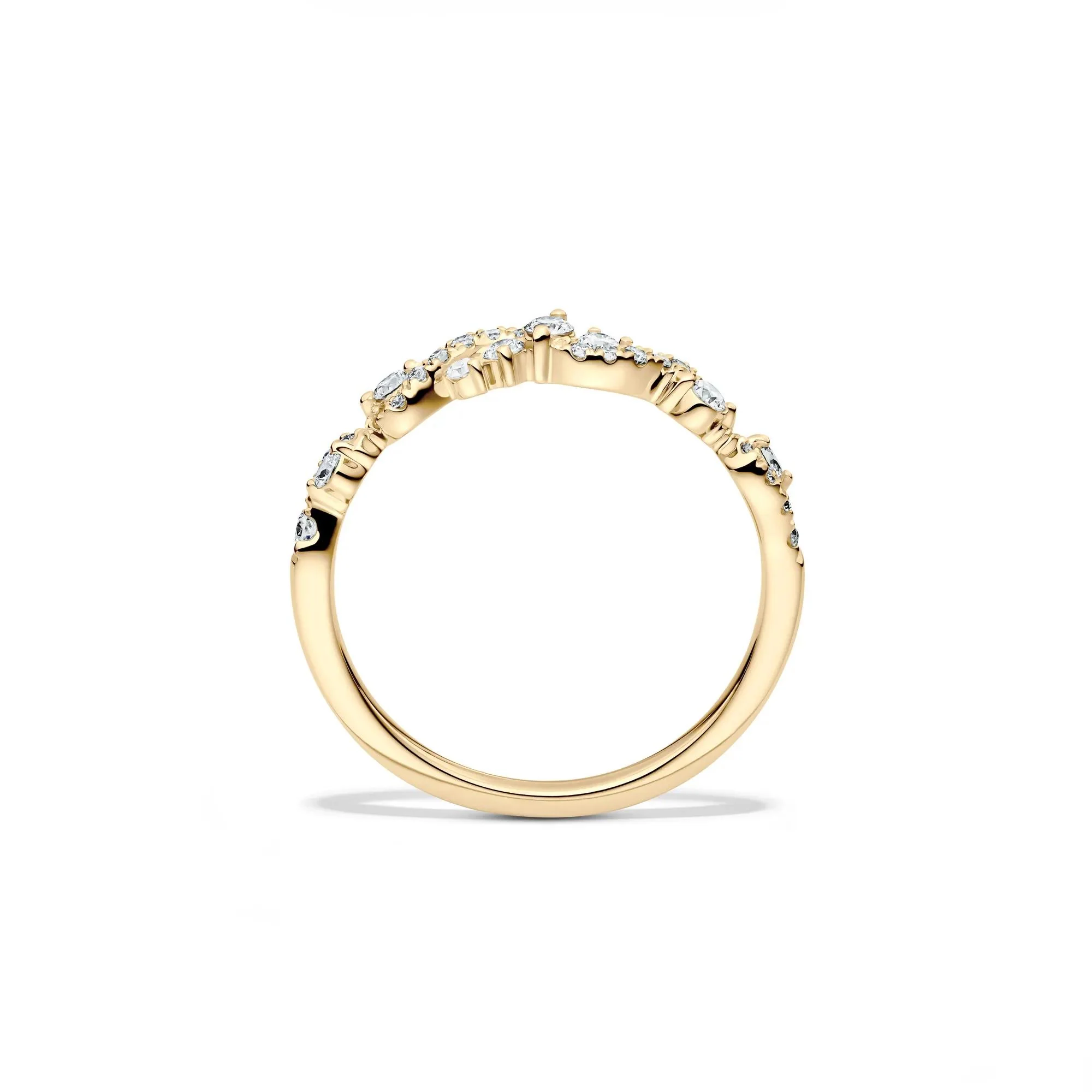 1/3 CT. Tw. Lab Grown Diamond Swirl Band Ring 14K Yellow Gold Size 8.5 1mm - Image 3
