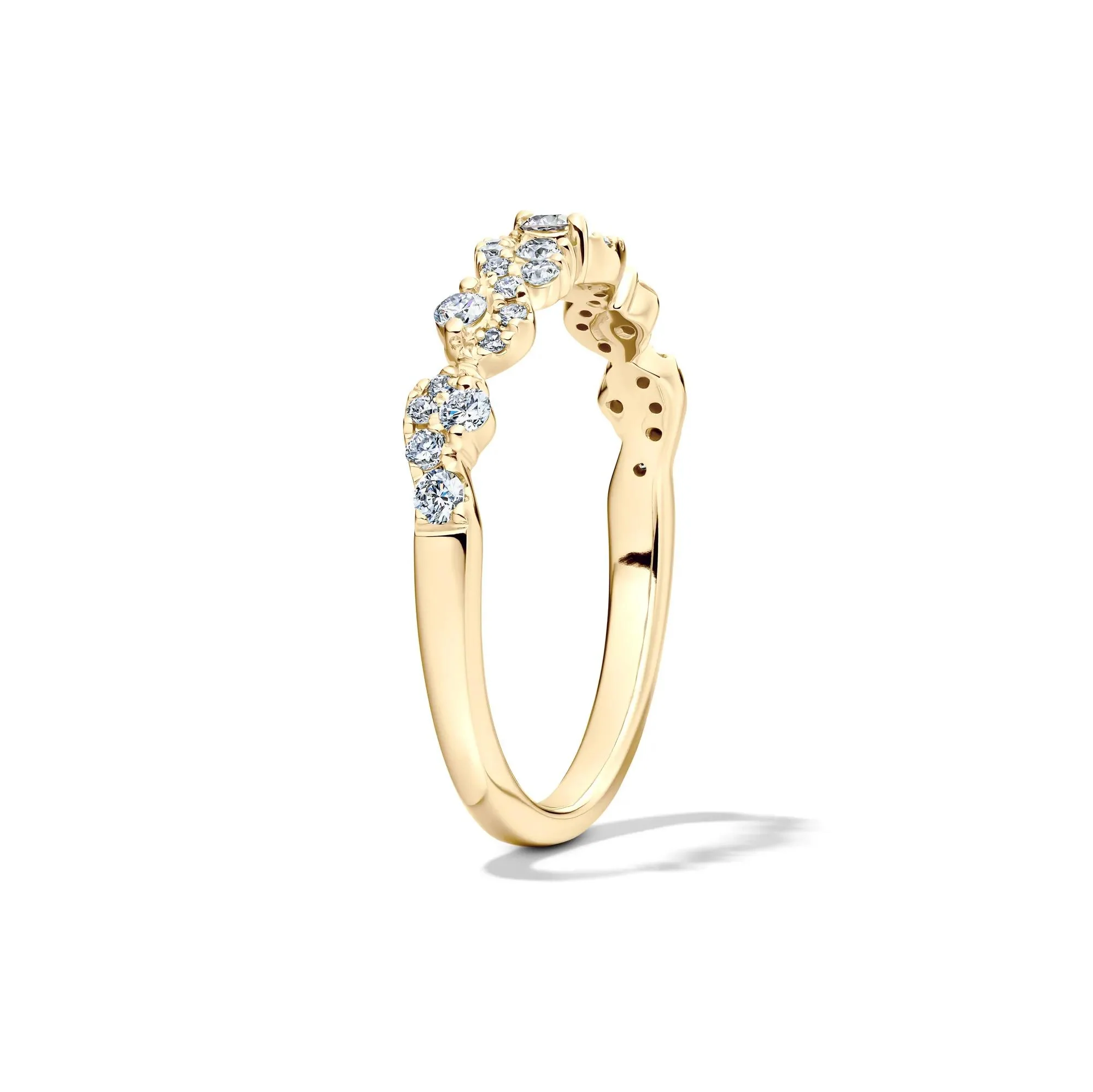 1/3 CT. Tw. Lab Grown Diamond Swirl Band Ring 14K Yellow Gold Size 8.5 1mm - Image 4