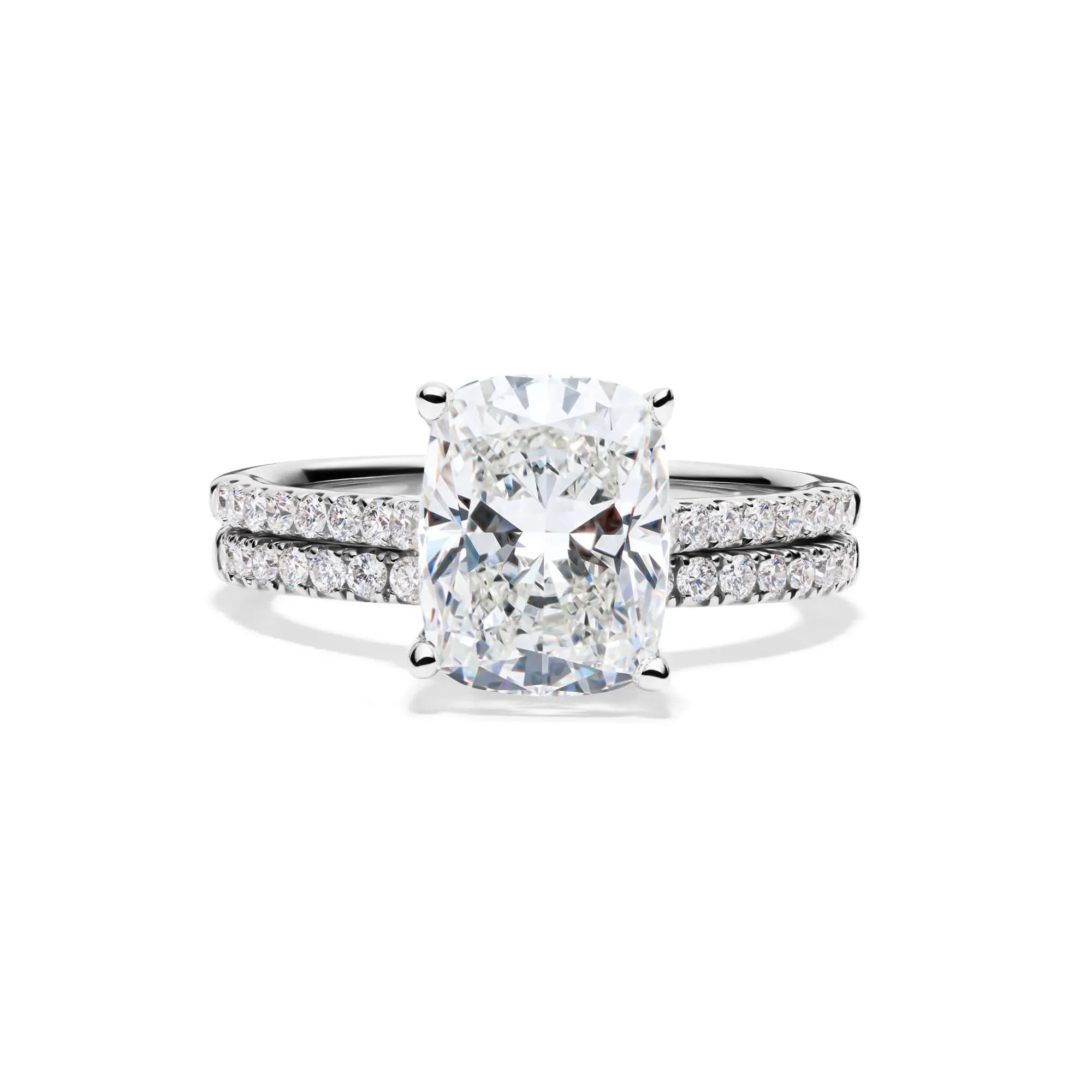 Lab Grown Diamond Wedding Set 14K White Gold (3 ½ CT. Tw.) Ring Size 6