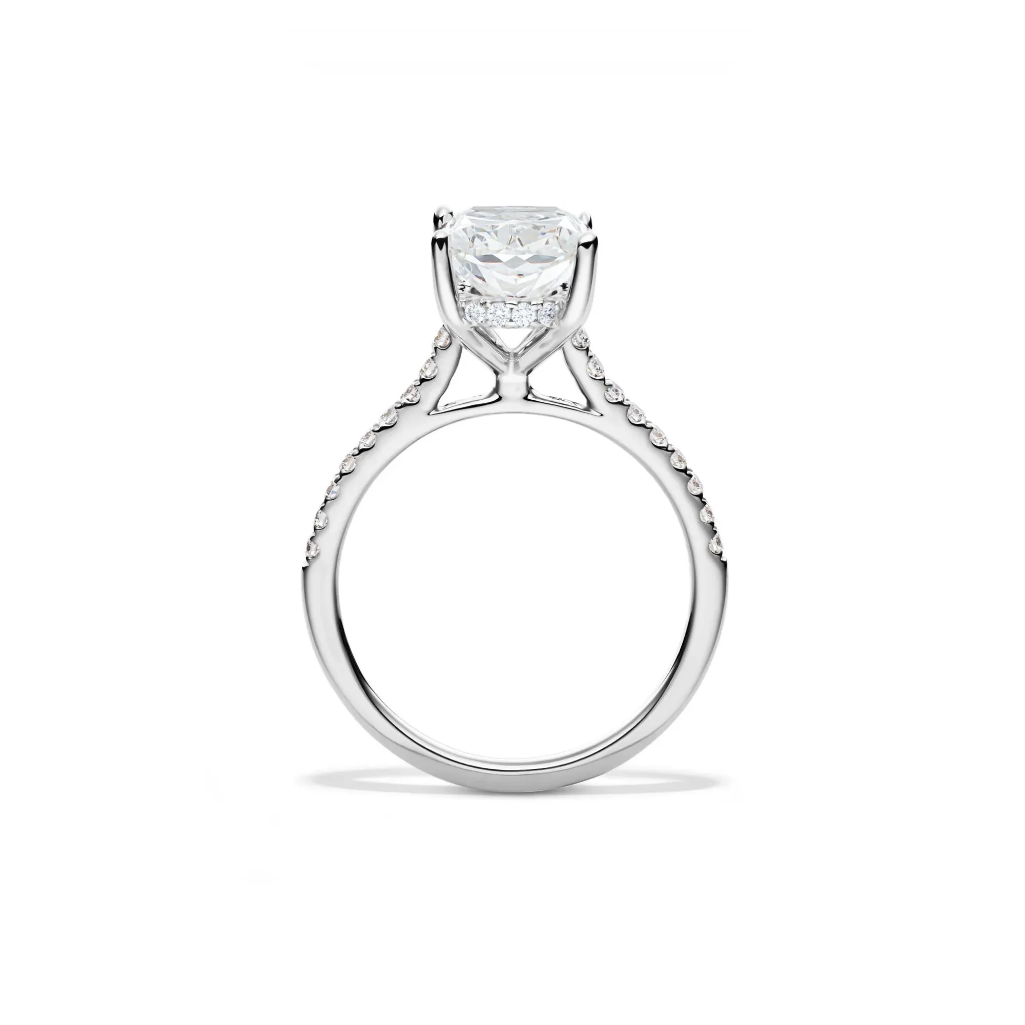 Lab Grown Diamond Wedding Set 14K White Gold (3 ½ CT. Tw.) Ring Size 7 - Image 2