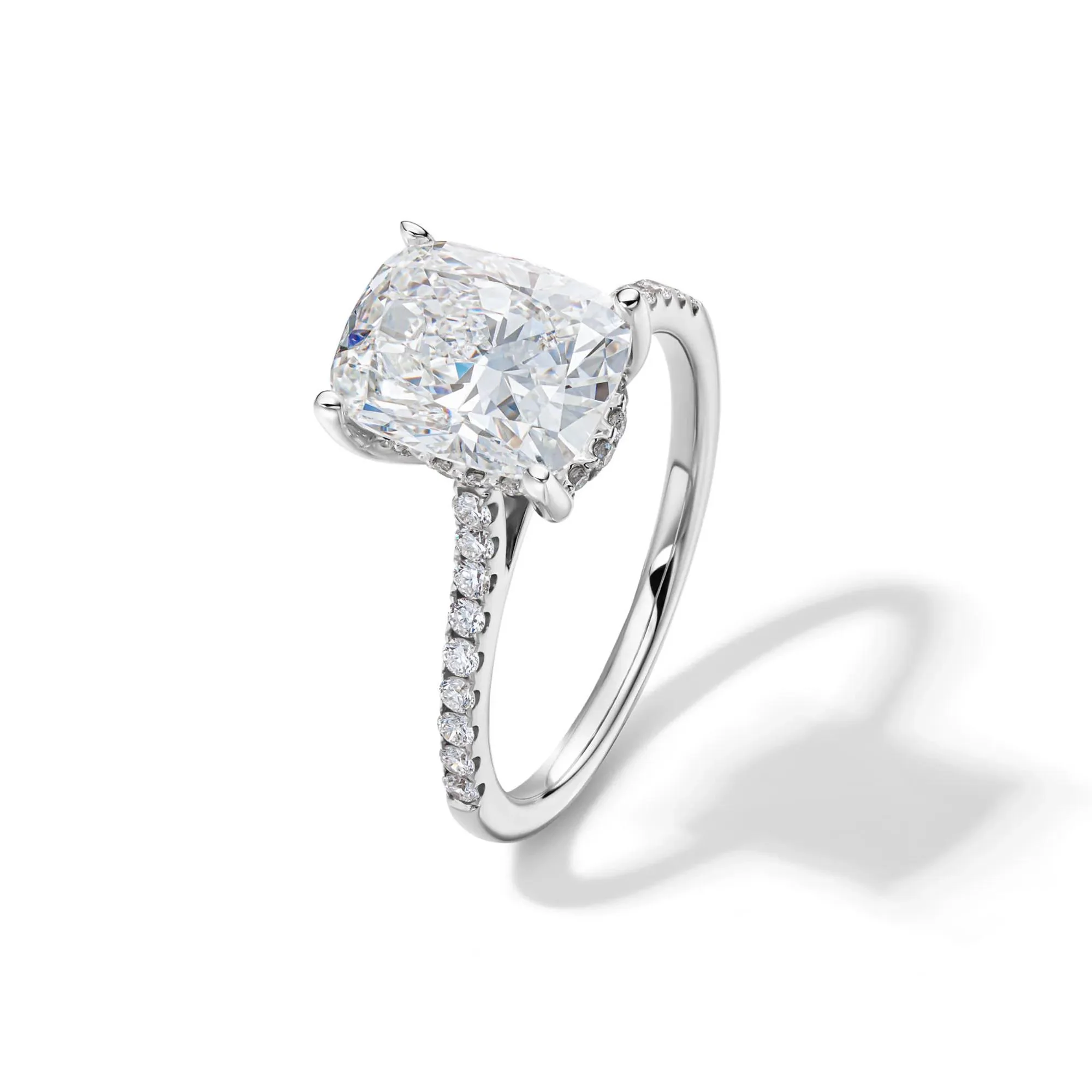 Lab Grown Diamond Wedding Set 14K White Gold (3 ½ CT. Tw.) Ring Size 8.5 - Image 4