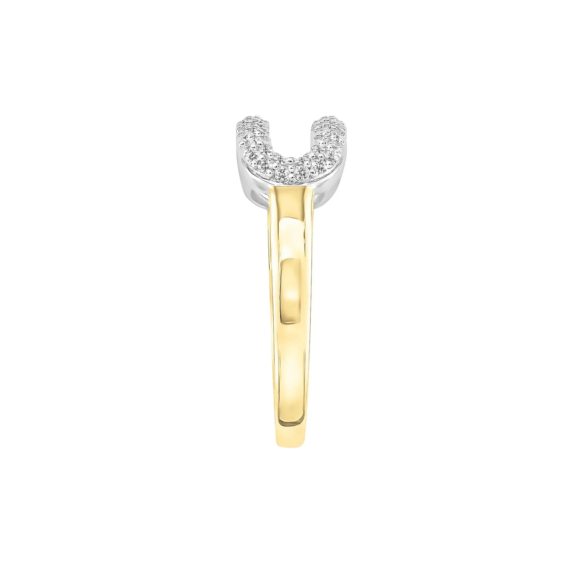 1/3 CT. Tw. Diamond Oval Link Ring 10K Yellow Gold Size 6 - Image 3