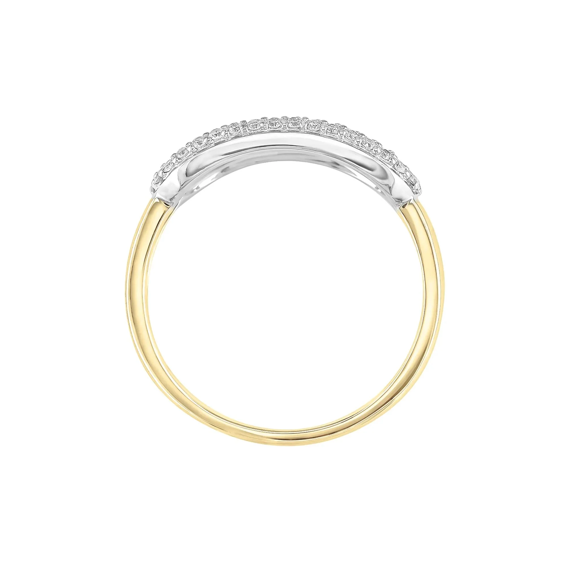 1/3 CT. Tw. Diamond Oval Link Ring 10K Yellow Gold Size 7 - Image 2