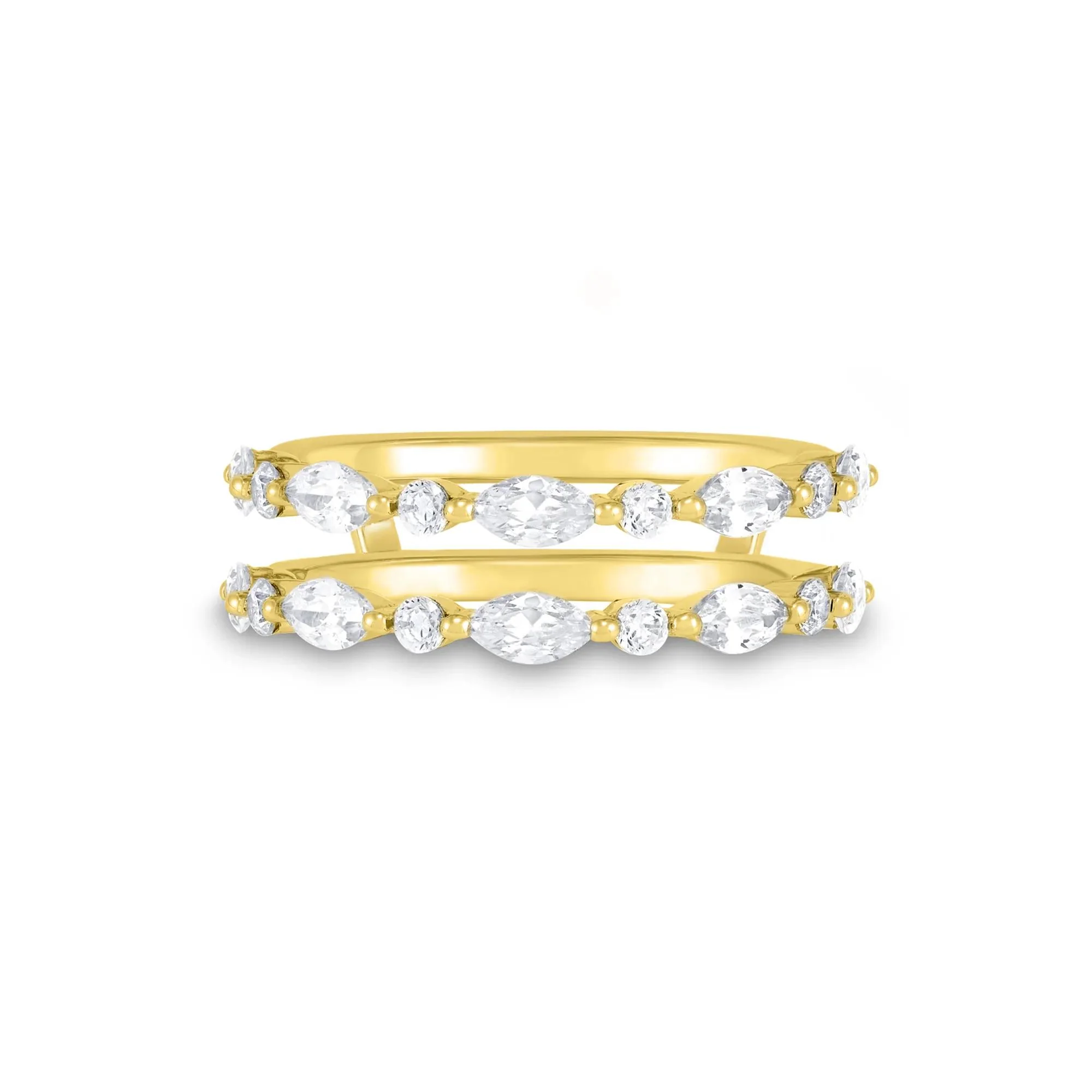 1/4 CT. Tw. Lab Grown Diamond Ring Insert 14K Yellow Gold Round Brilliant Cut Size 7.5 1mm