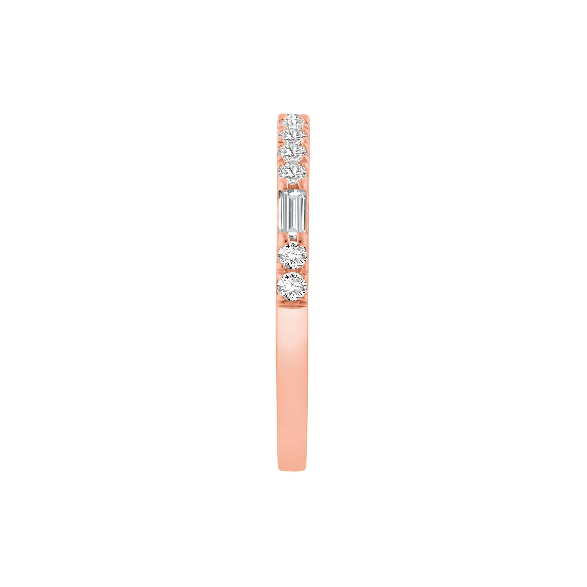 1/3 CT. Tw. Lab Grown Diamond Stack Band Ring 10K Rose Gold Round Brilliant Cut Size 7 - Image 3