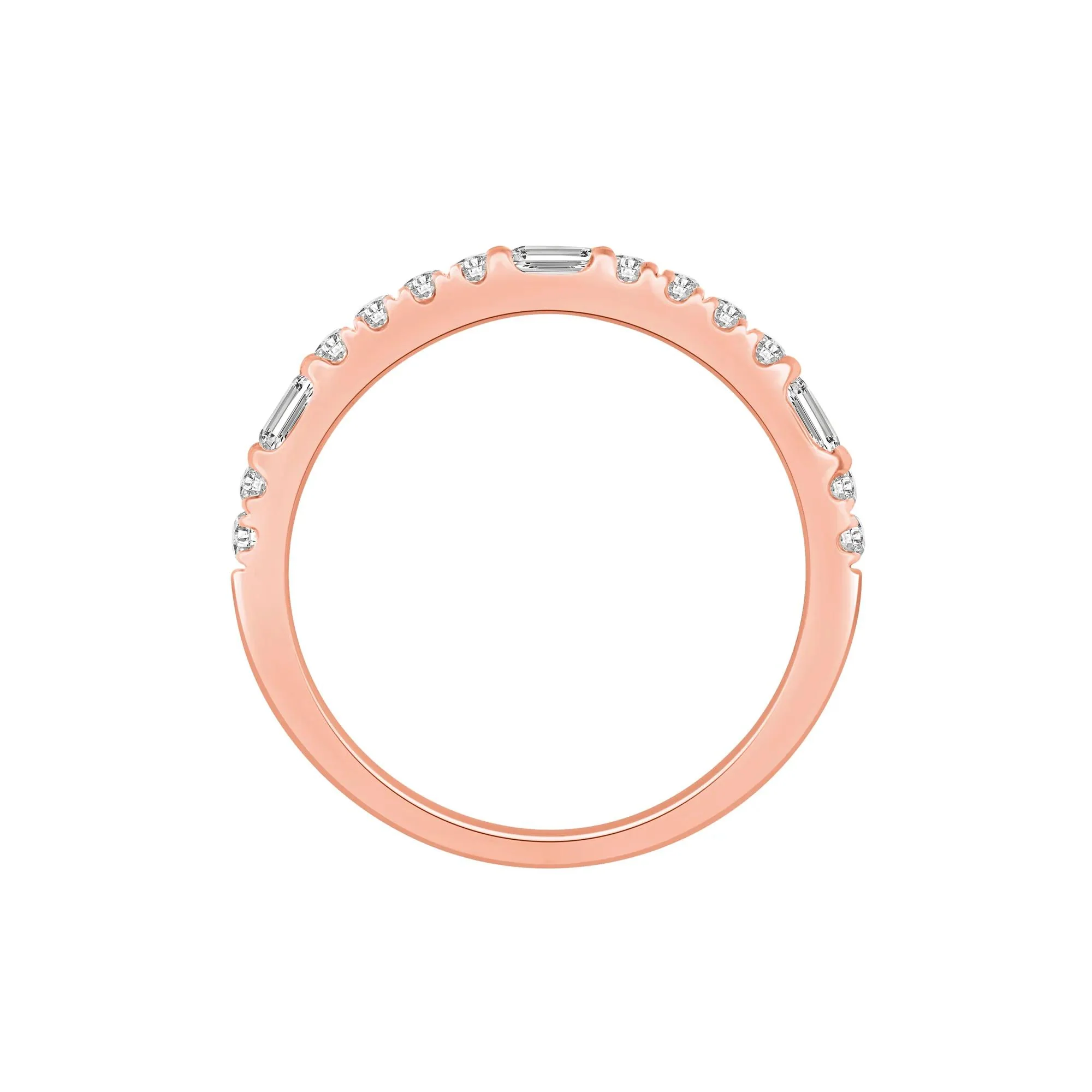1/3 CT. Tw. Lab Grown Diamond Stack Band Ring 10K Rose Gold Round Brilliant Cut Size 9 - Image 2