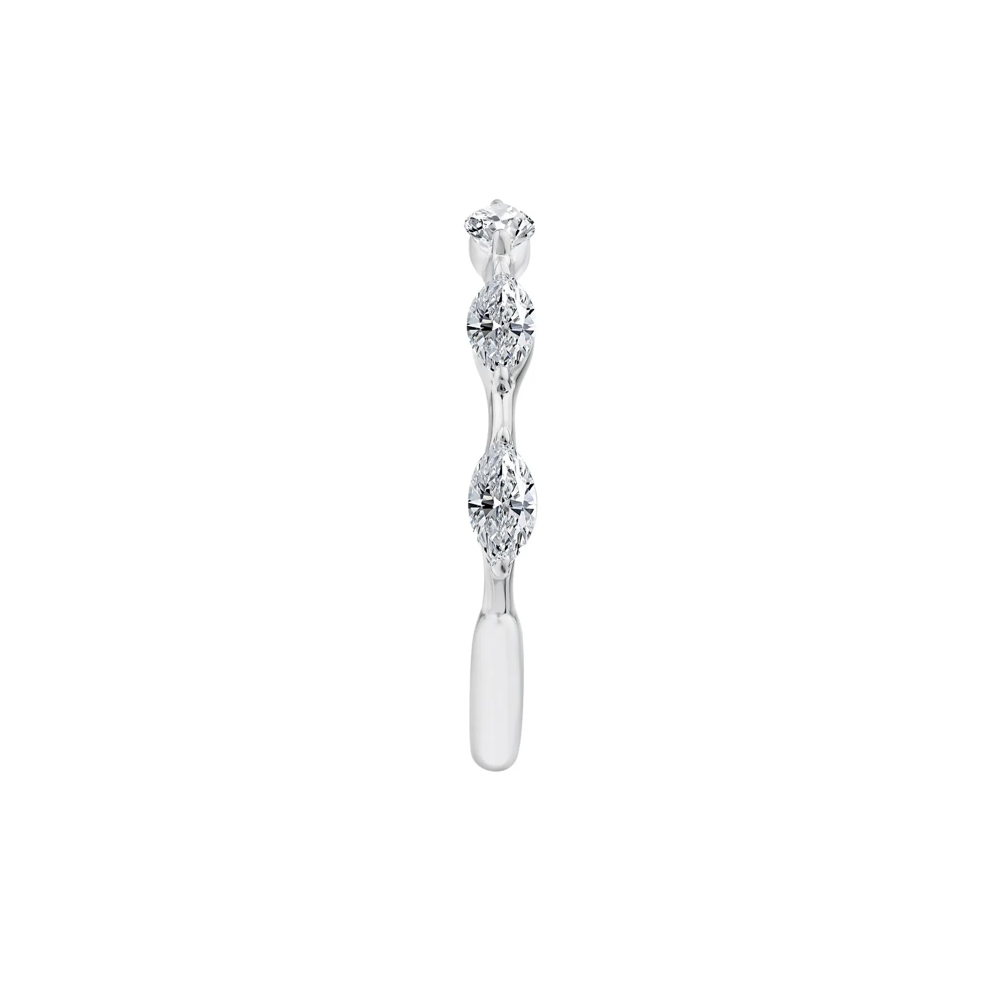 1/2 CT. Tw. Lab Grown Diamond Marquise Stack Ring 10K White Gold Size 7.5 - Image 3