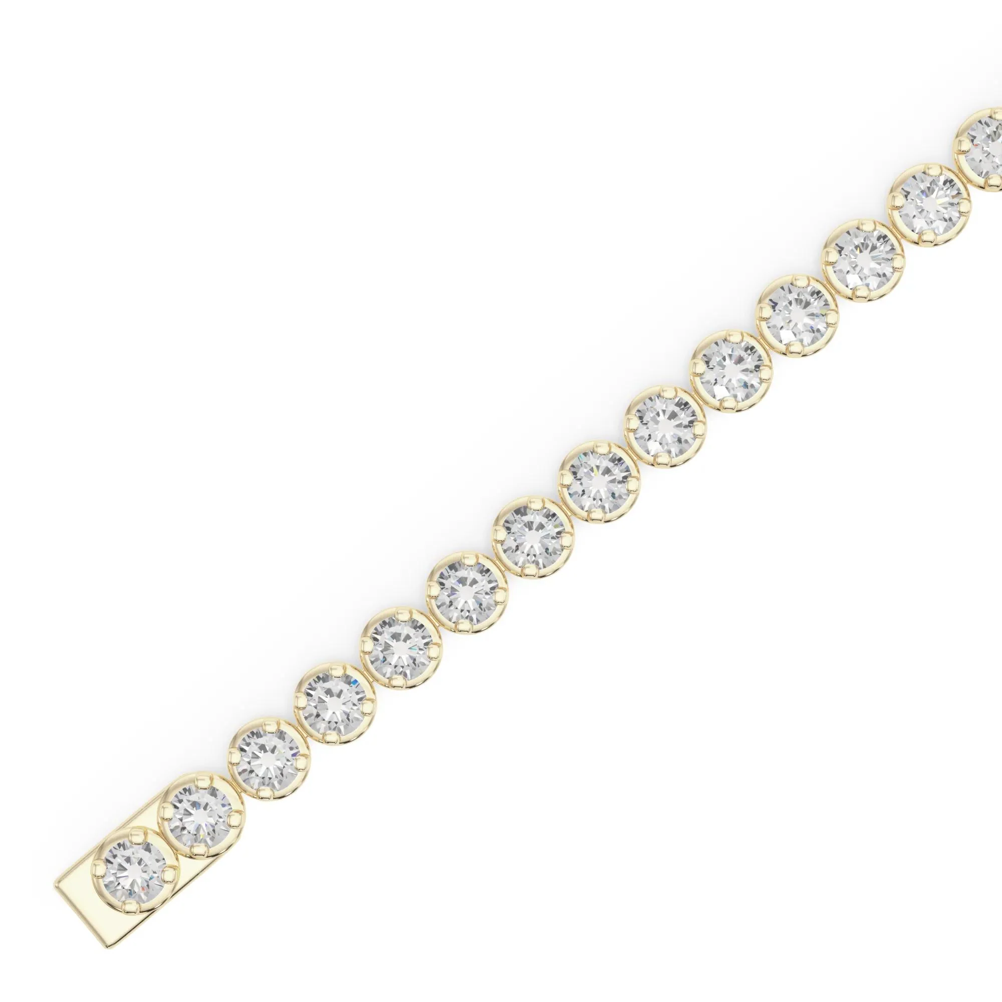 8 7/8 CT. Tw. Lab Grown Diamond Tennis Bracelet 14K Yellow Gold Size 2.00mm - Image 3