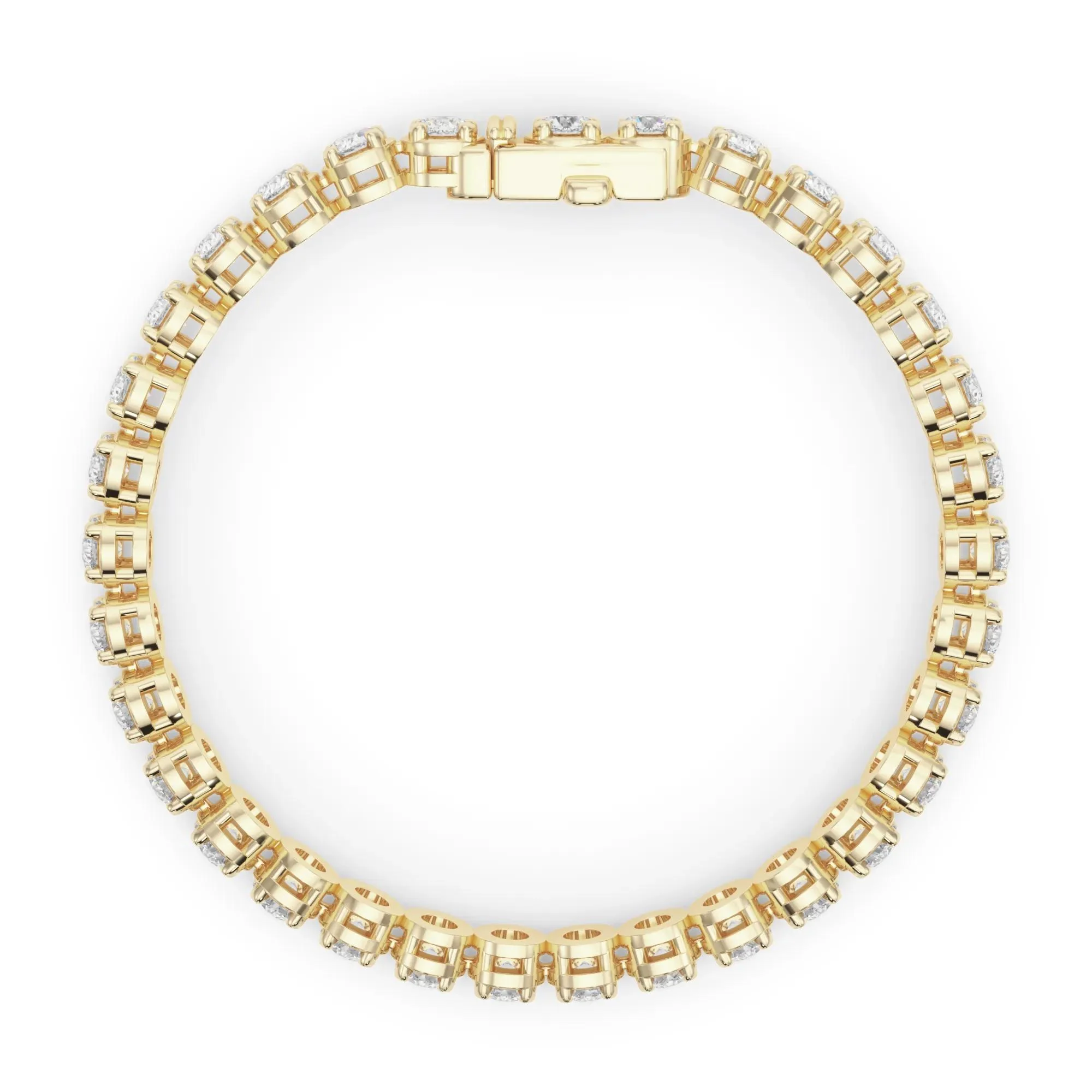 7/8 CT. Tw. Lab Grown Diamond Tennis Bracelet 14K Yellow Gold Size 2.00mm - Image 2