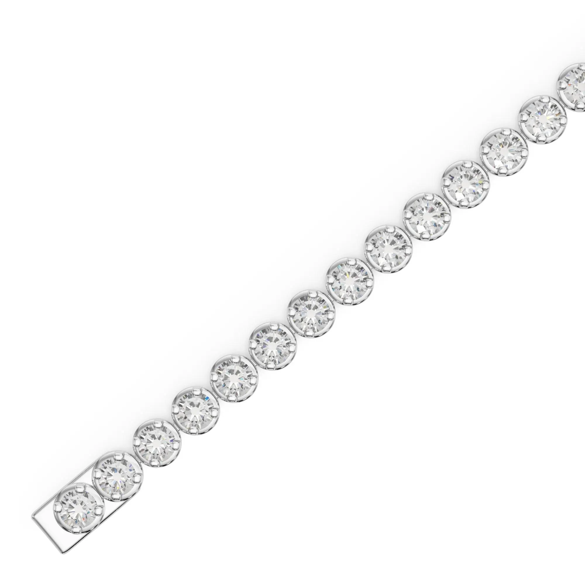 10 3/8 CT. Tw. Lab Grown Diamond Tennis Bracelet 14K White Gold Size 2.00mm - Image 3