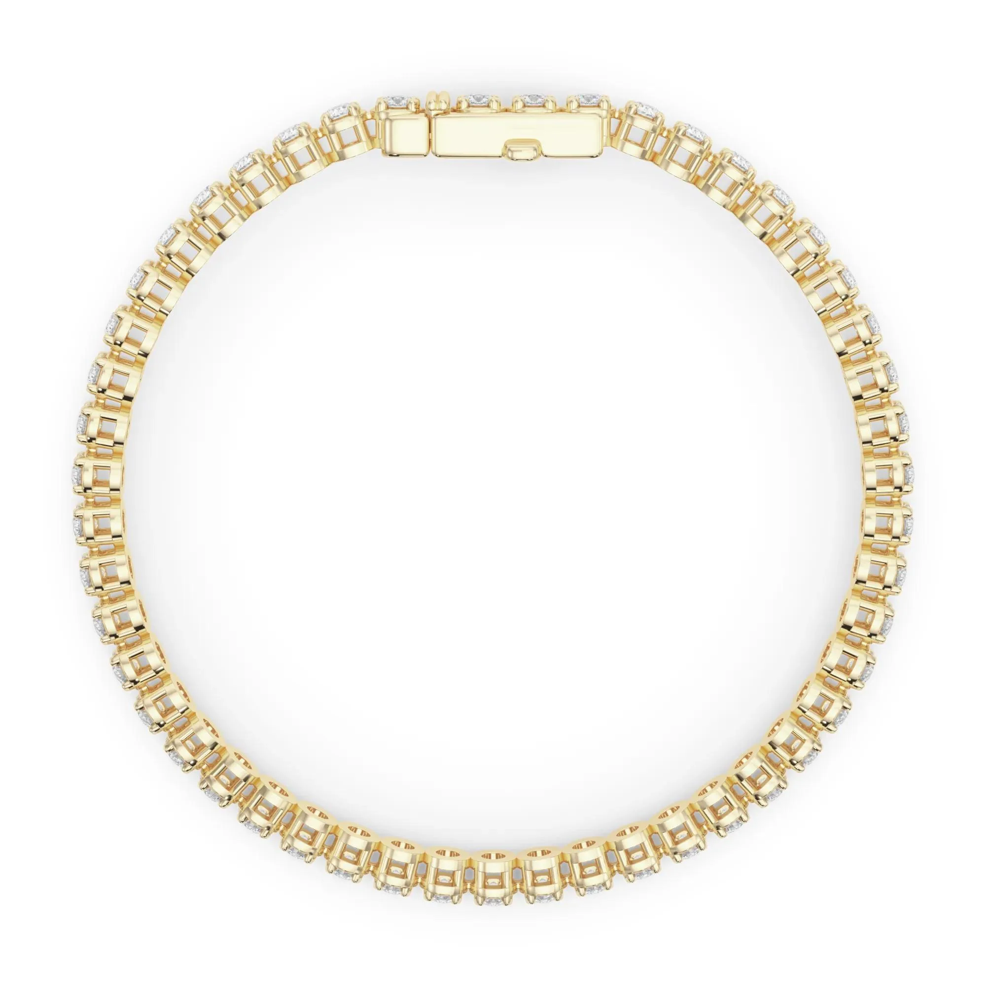 5 CT. Tw. Lab Grown Diamond Tennis Bracelet 14K Yellow Gold Size 2.00mm - Image 2