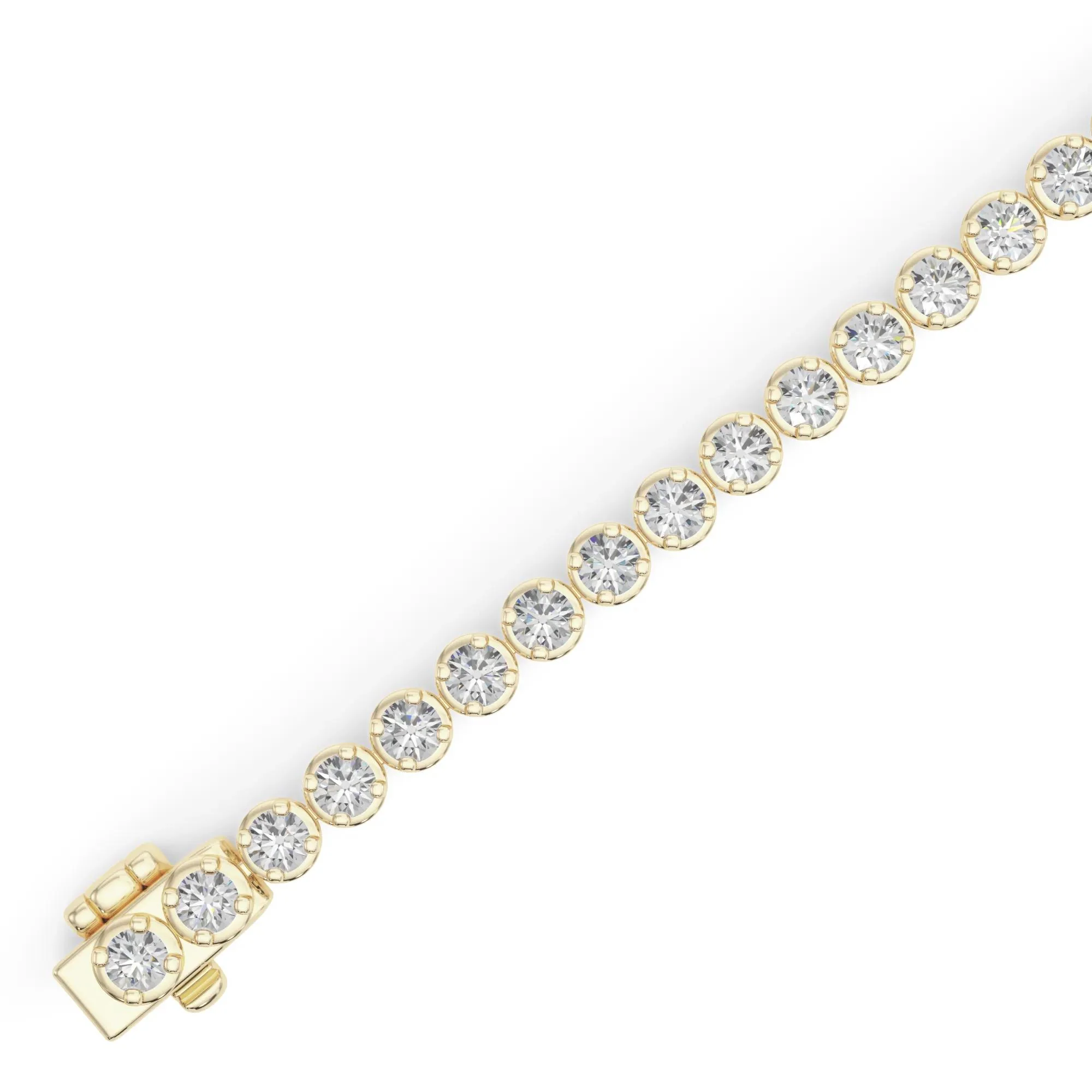 8 CT. Tw. Lab Grown Diamond Tennis Bracelet 14K Yellow Gold Size 2.00mm - Image 3