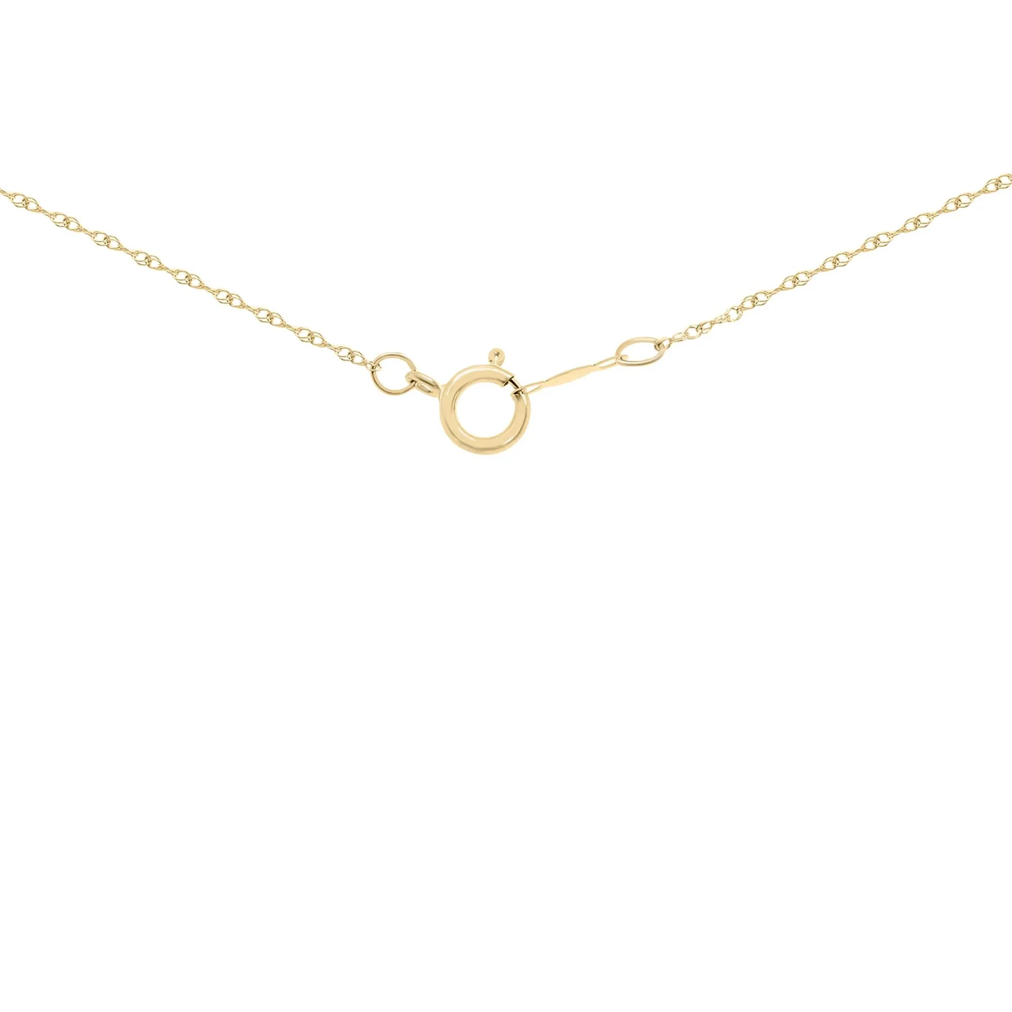 1/10 CT. Tw. Diamond O Initial Pendant Necklace 10K Yellow Gold Size 18" - Image 3