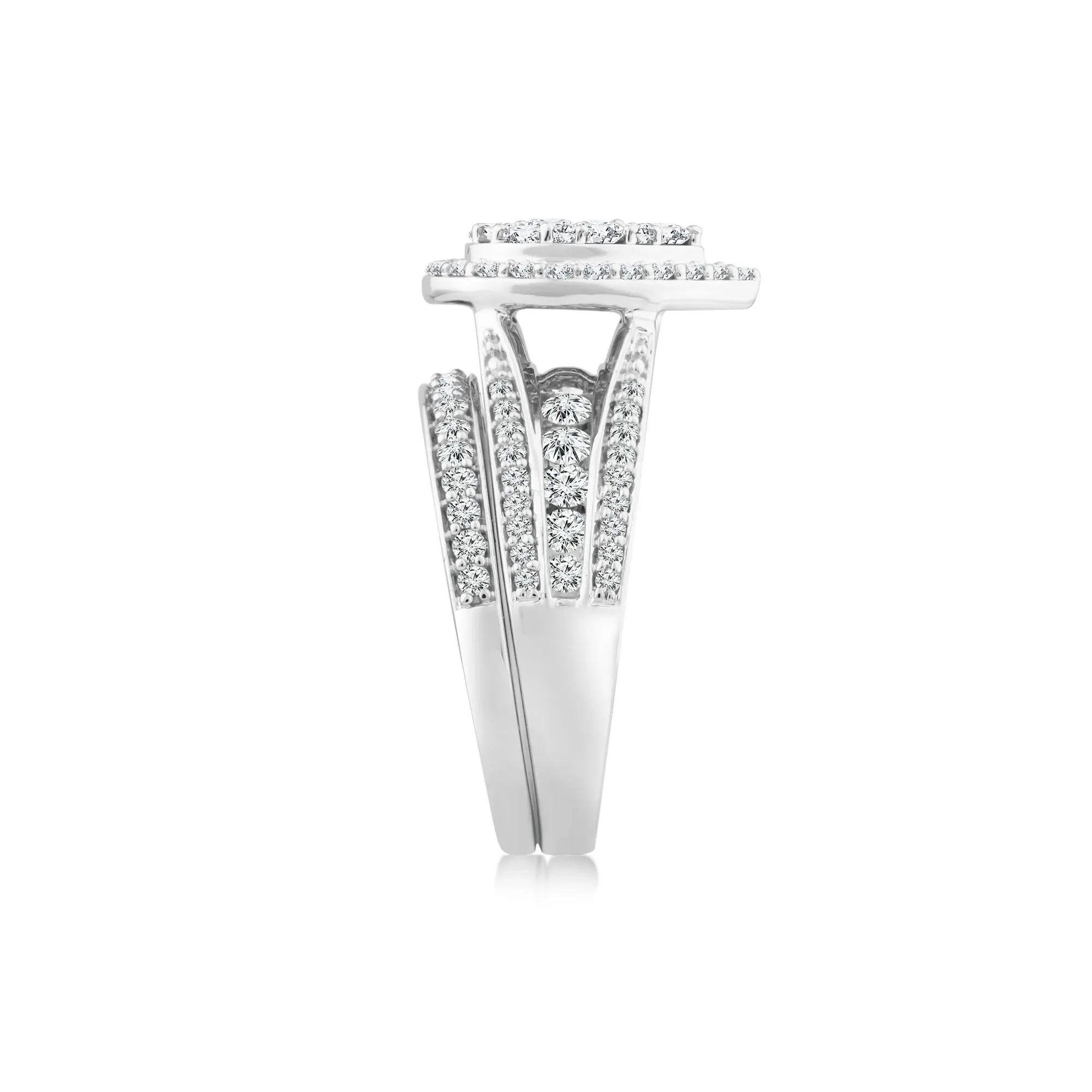 1/2 CT. Tw. Pear-Shaped Diamond Engagement Ring Set 10K White Gold Round Brilliant Cut Size 6 2mm - Image 3