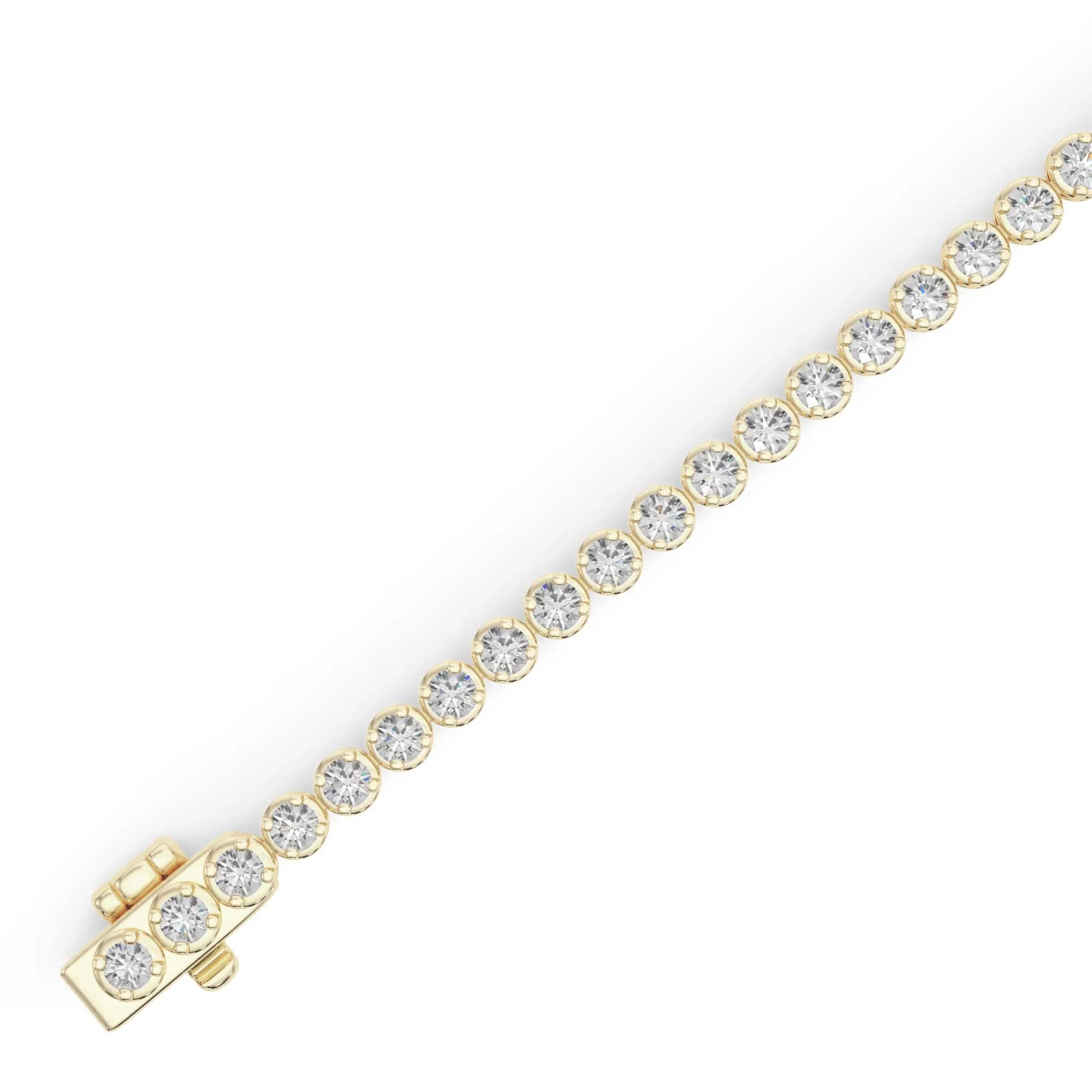 5 CT. Tw. Lab Grown Diamond Tennis Bracelet 14K Yellow Gold Size 2.00mm - Image 3