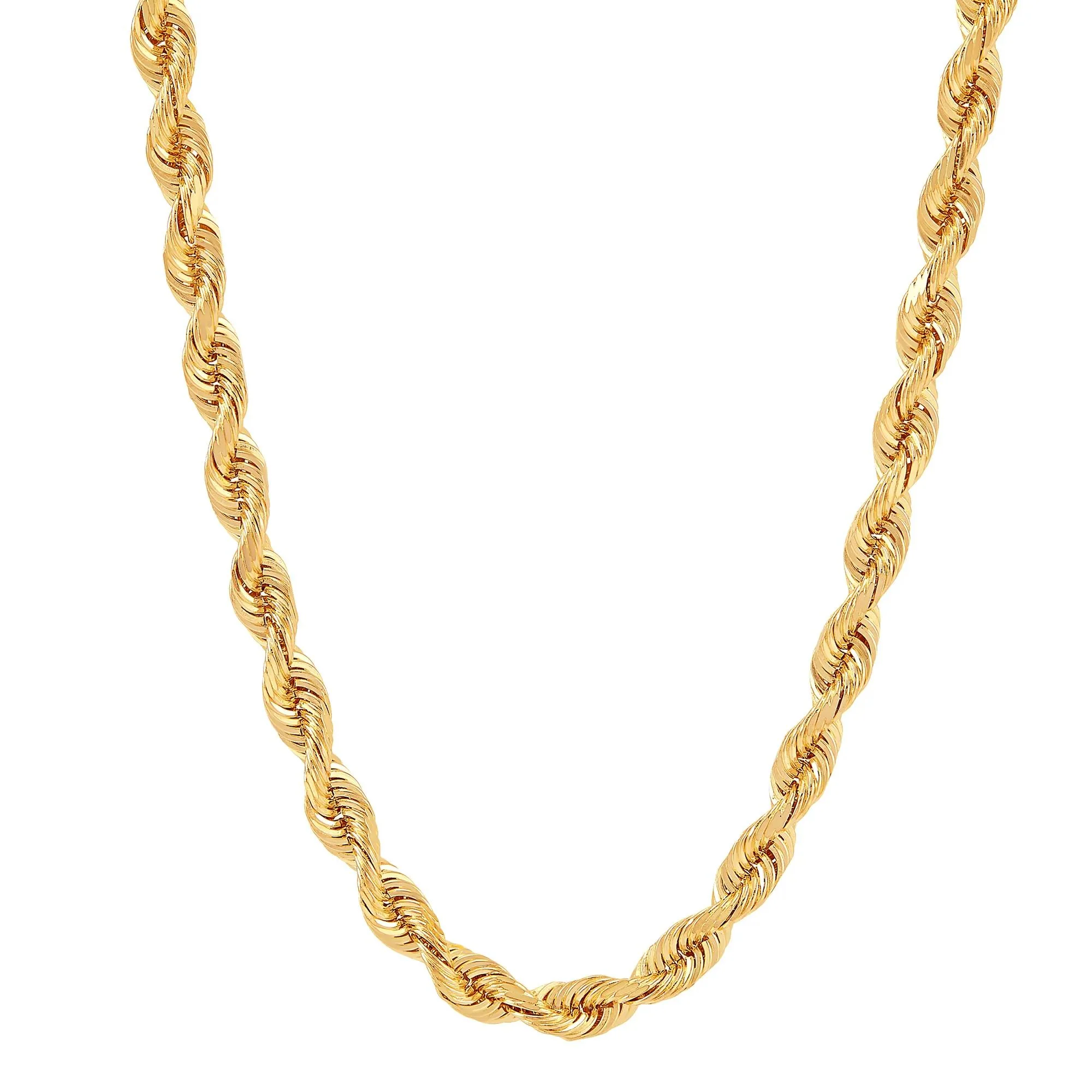 Silk Rope Chain 14K Yellow Gold Necklace Size 22"