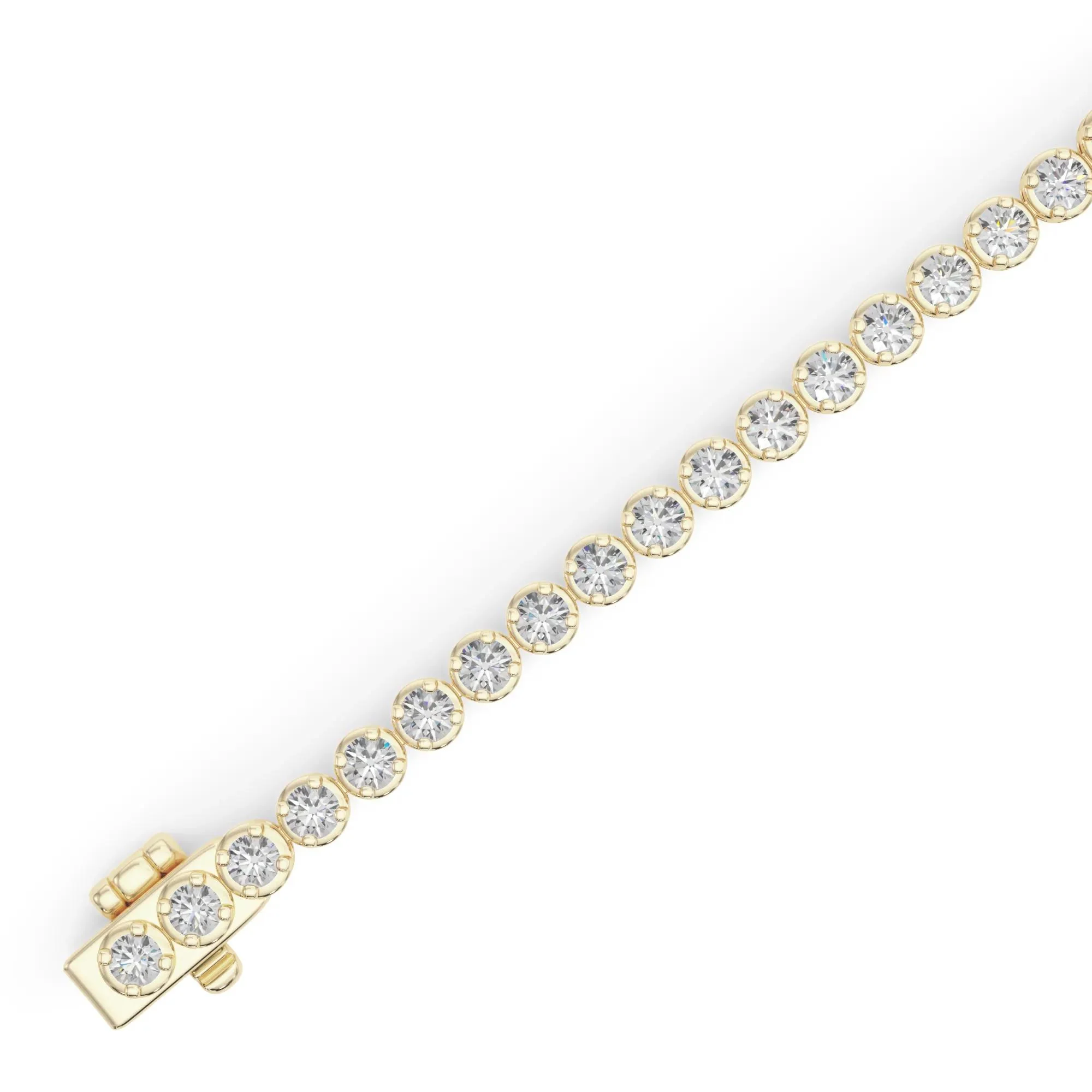 5 3/4 CT. Tw. Lab Grown Diamond Tennis Bracelet 14K Yellow Gold Size 2.00mm - Image 3