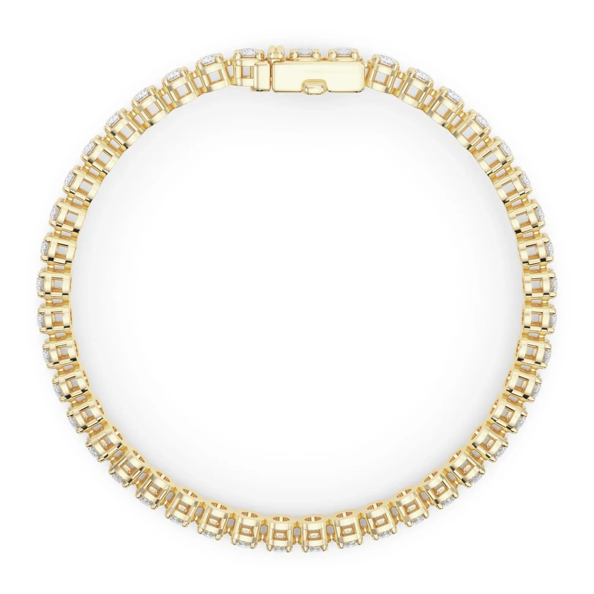 6 1/4 CT. Tw. Lab Grown Diamond Tennis Bracelet 14K Yellow Gold Size 2.00mm - Image 2