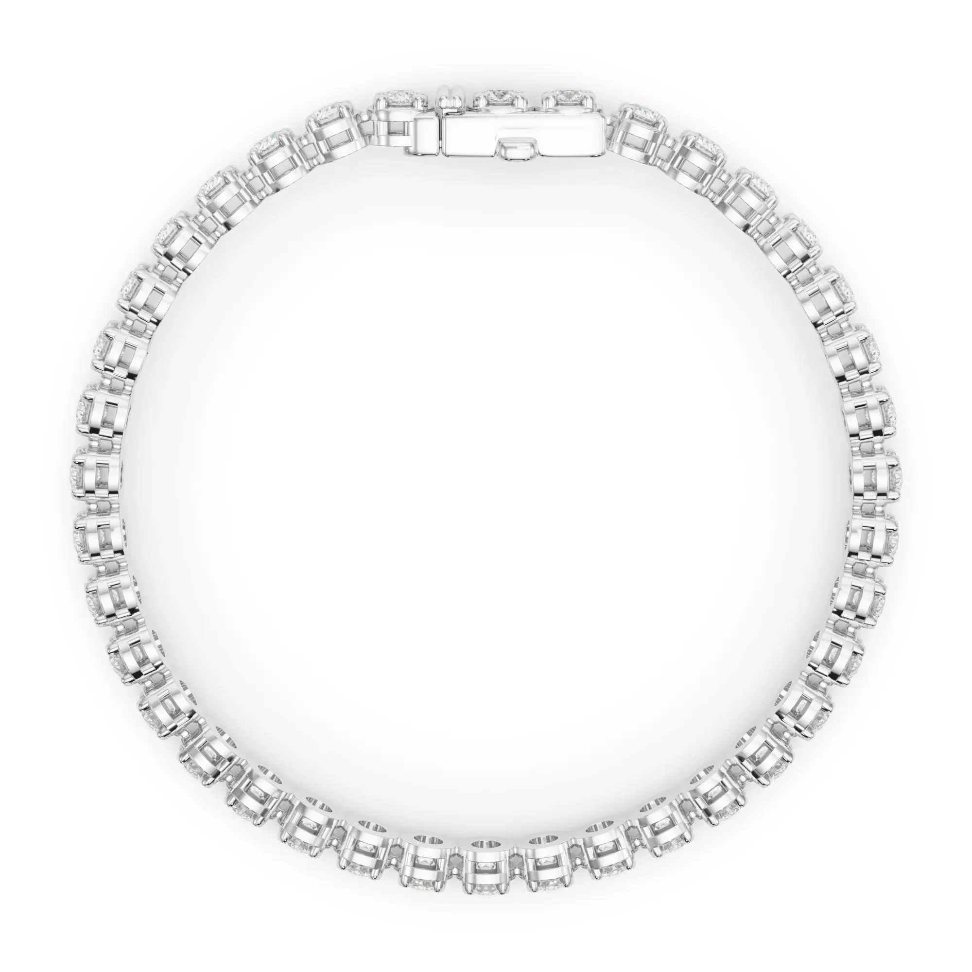 7 1/5 CT. Tw. Lab Grown Diamond Tennis Bracelet 14K White Gold Size 2.00mm - Image 2
