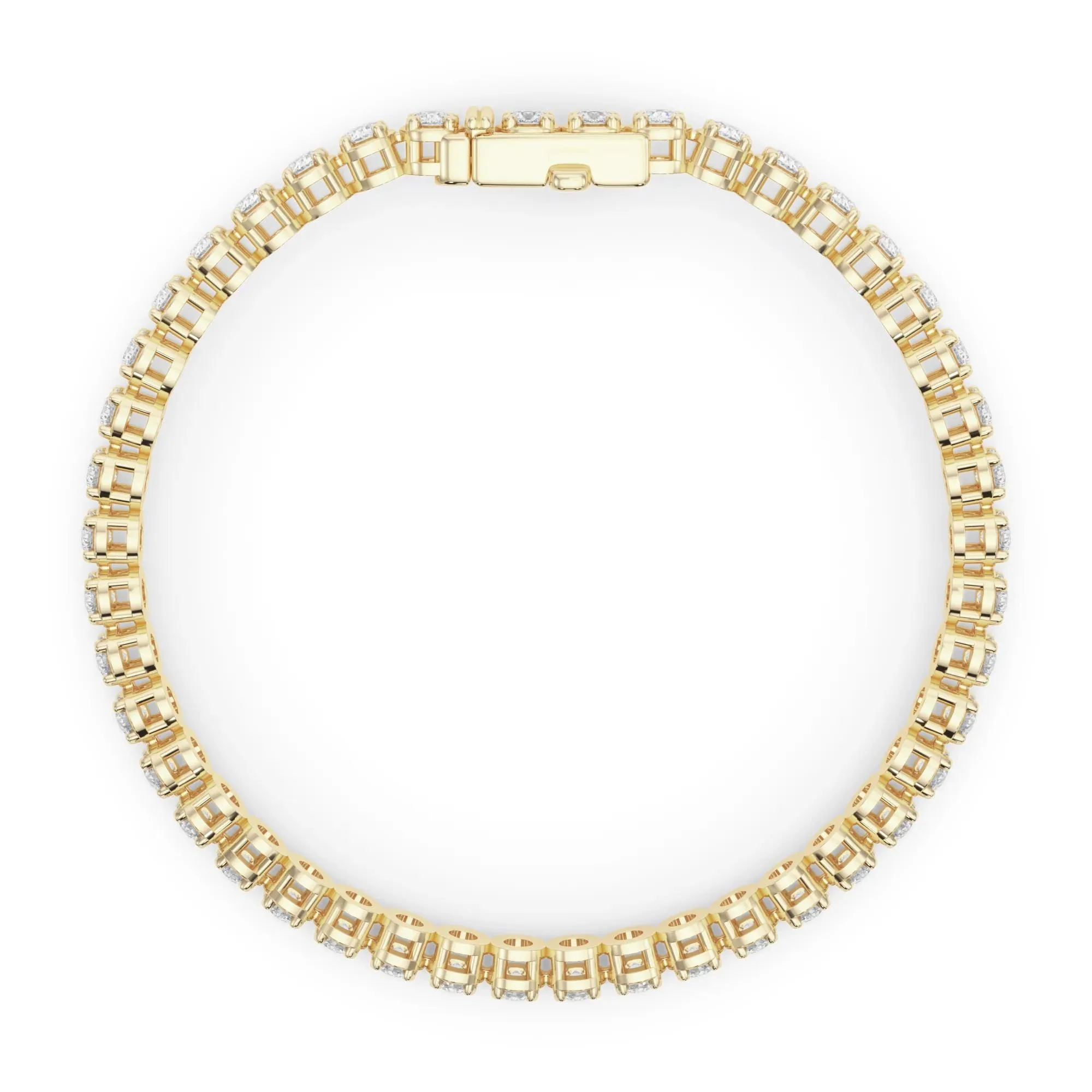 5 1/3 CT. Tw. Lab Grown Diamond Tennis Bracelet 14K Yellow Gold Size 2.00mm - Image 2