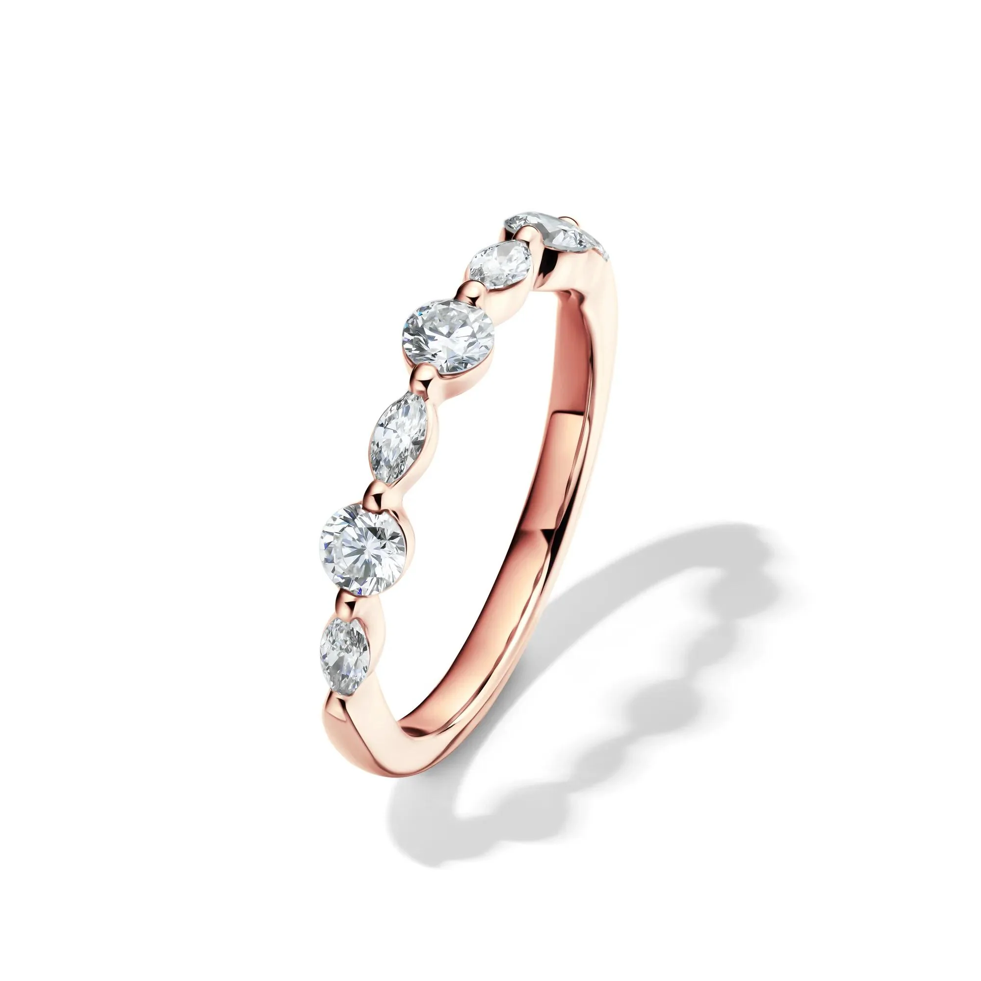 5/8 CT. Tw. Lab Grown Diamond Wedding Band Ring 14K Rose Gold Size 8 2mm - Image 4