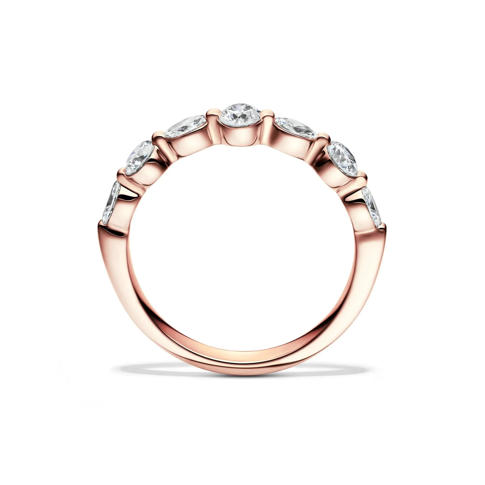 5/8 CT. Tw. Lab Grown Diamond Wedding Band Ring 14K Rose Gold Size 9 2mm - Image 2