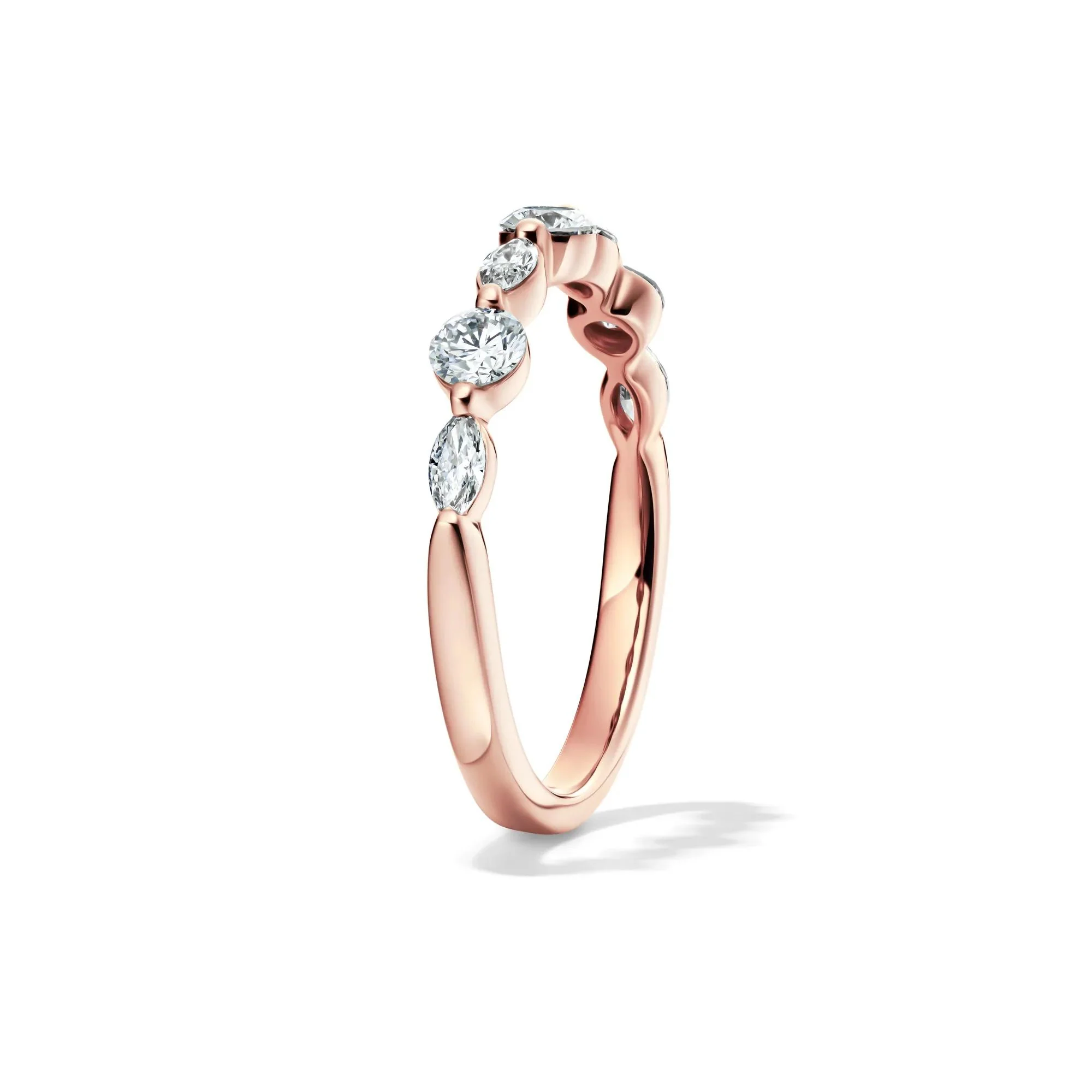 5/8 CT. Tw. Lab Grown Diamond Wedding Band Ring 14K Rose Gold Size 9 2mm - Image 3