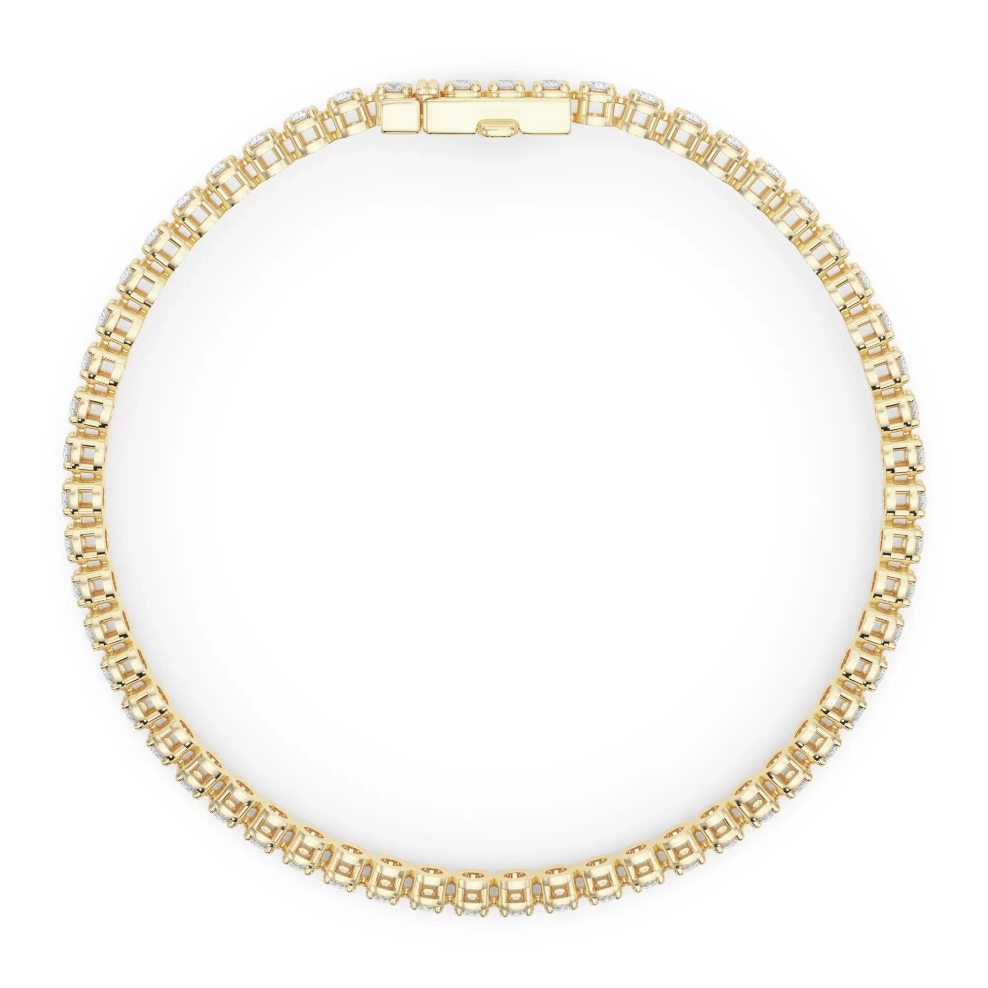 3 1/5 CT. Tw. Lab Grown Diamond Tennis Bracelet 14K Yellow Gold Size 2.00mm - Image 2