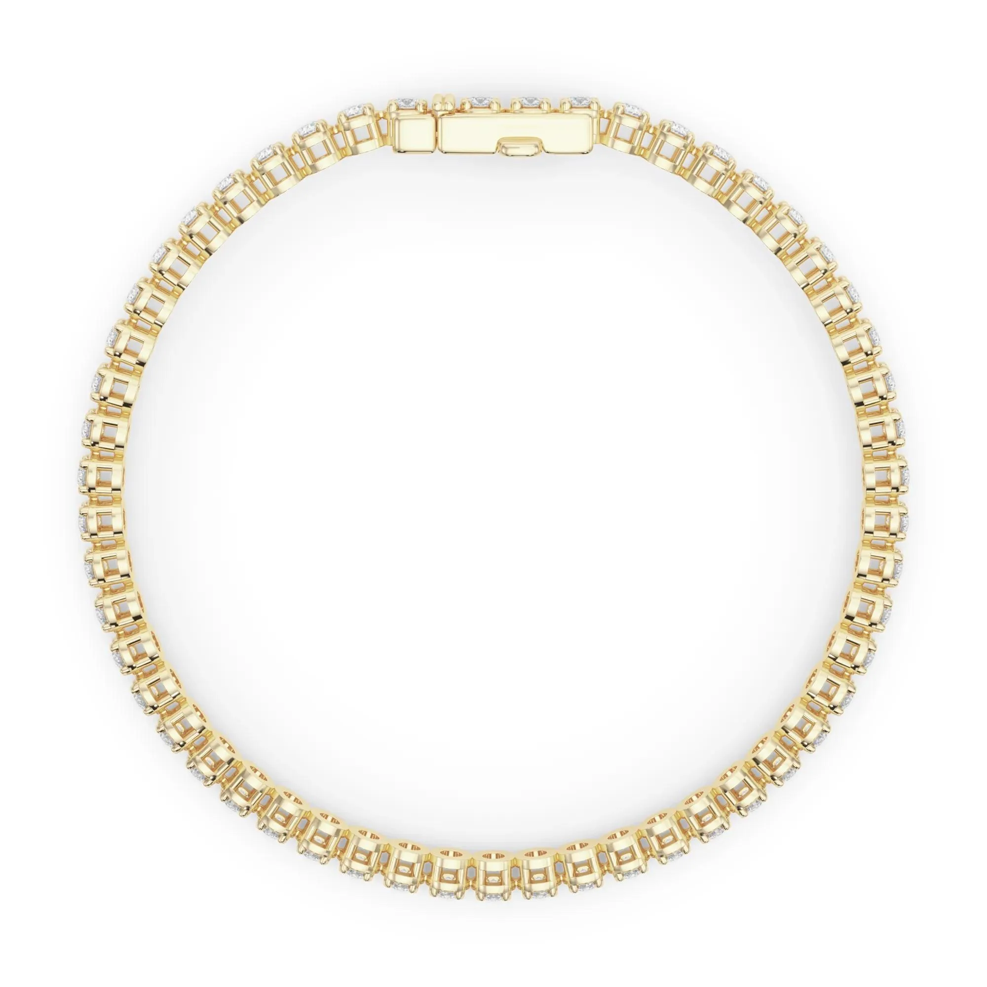 4 1/5 CT. Tw. Lab Grown Diamond Tennis Bracelet 14K Yellow Gold Size 2.00mm - Image 2