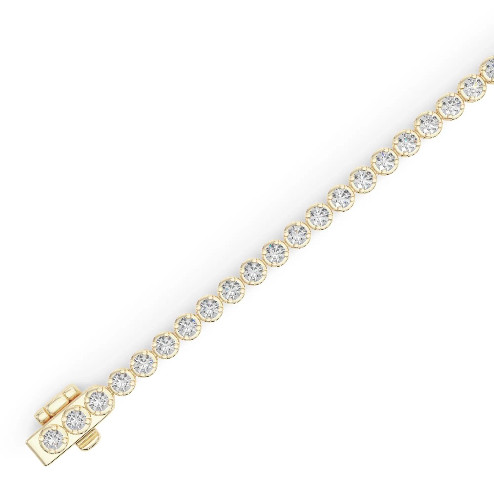 4 1/5 CT. Tw. Lab Grown Diamond Tennis Bracelet 14K Yellow Gold Size 2.00mm - Image 3