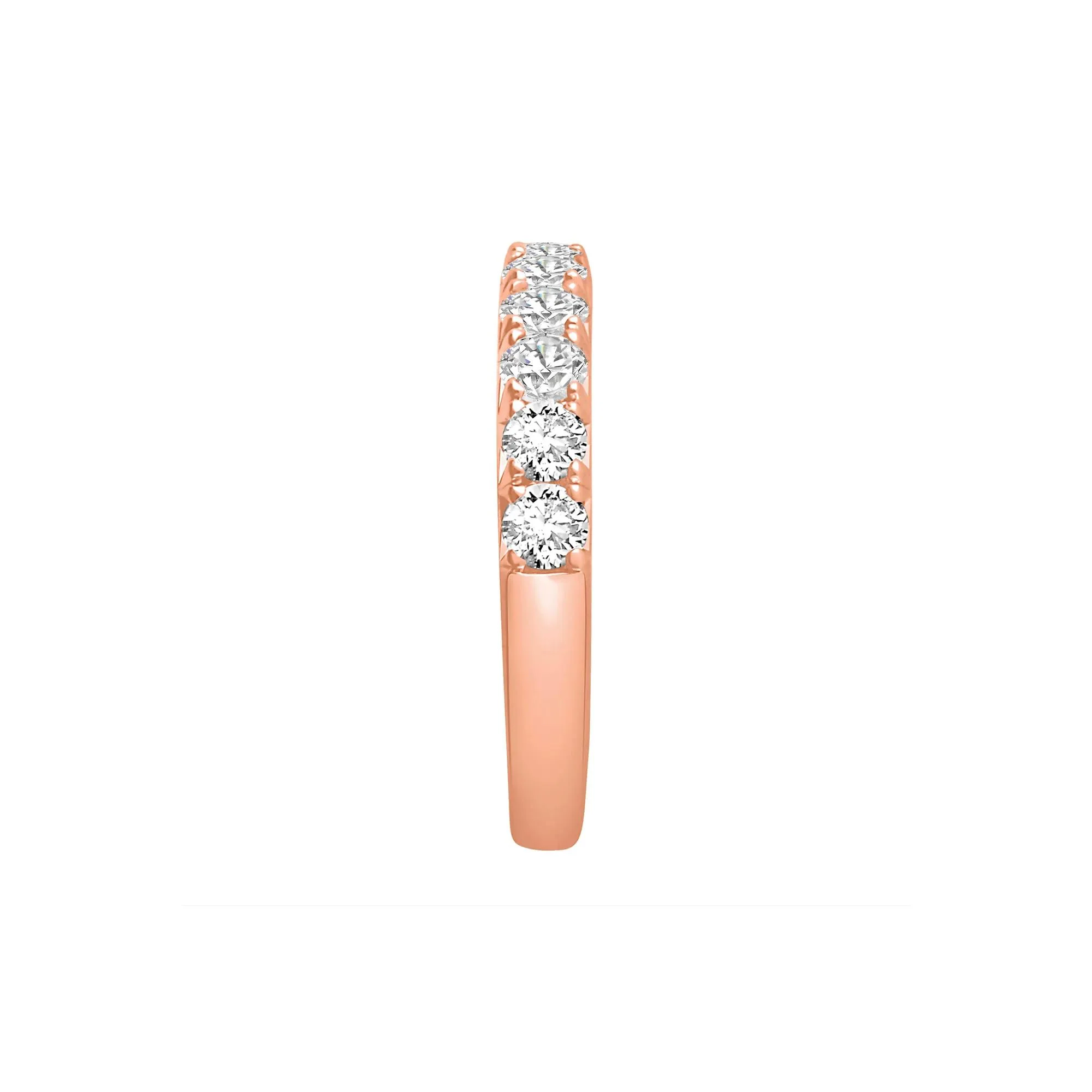 1 CT. Tw. Lab Grown French Pavé Diamond Band Ring 14K Rose Gold Round Brilliant Cut Size 4.5 - Image 3
