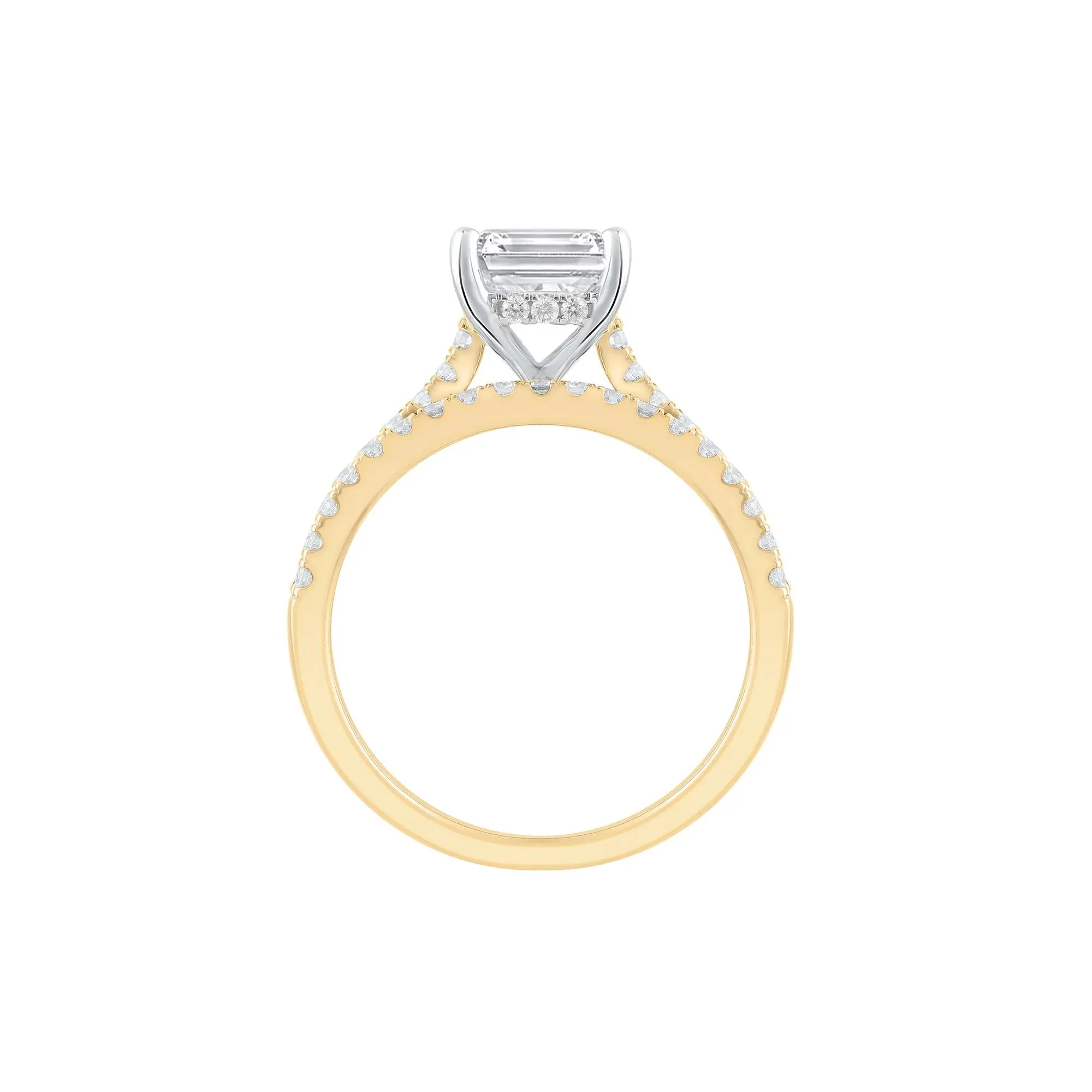 Lab Grown Diamond Emerald-Cut Wedding Set 14K Yellow Gold (3 ½ CT. Tw.) Ring Size 4 - Image 2