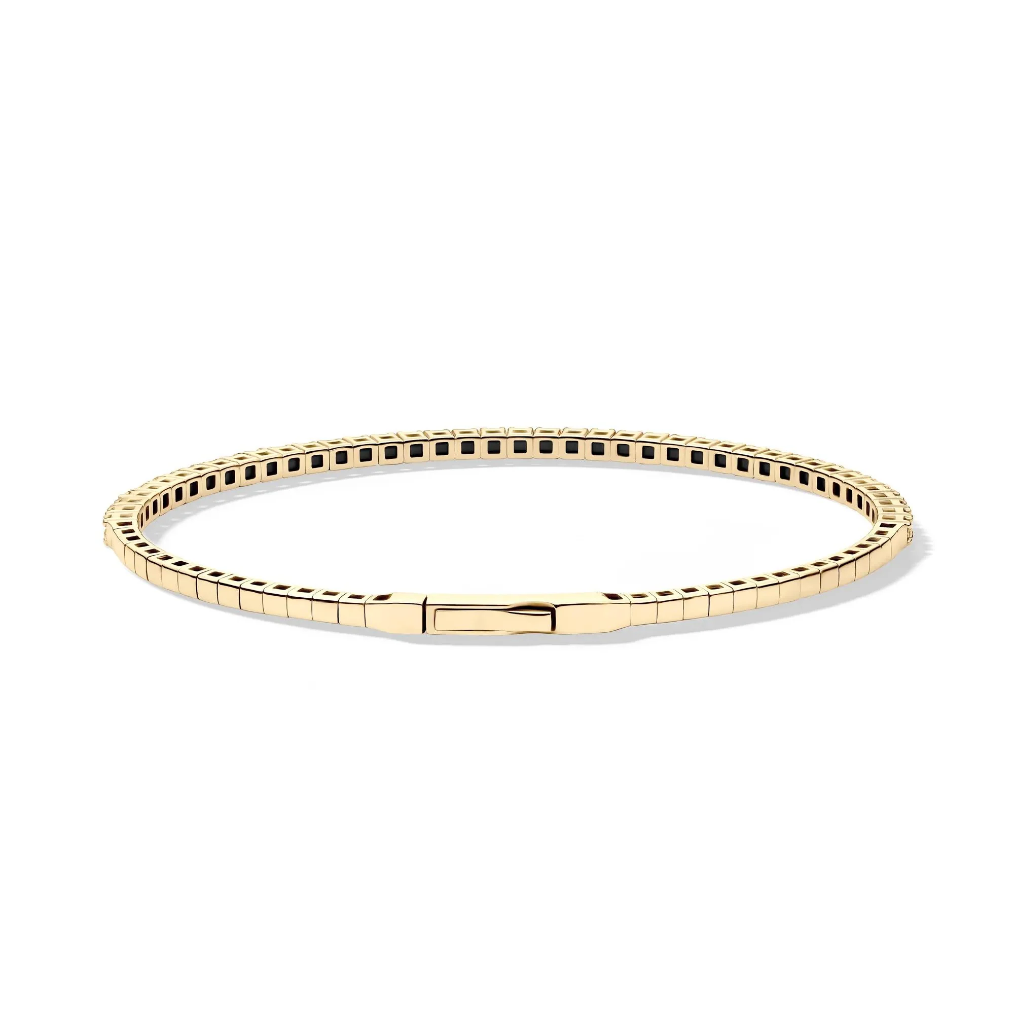 1 CT. Tw. Diamond Flex Bangle Bracelet 10K Yellow Gold Size 50.00mm - Image 2