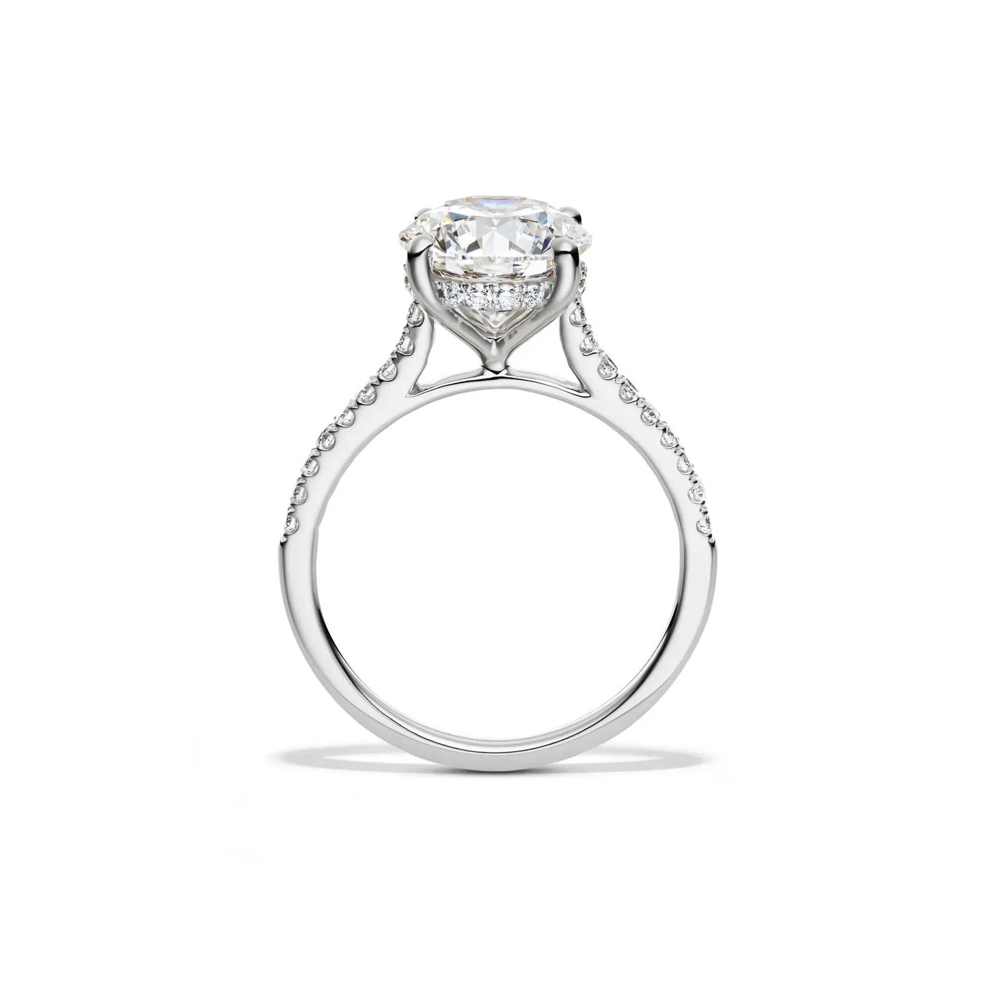 Lab Grown Diamond Wedding Set 14K White Gold (3 ½ CT. Tw.) Ring Round Brilliant Cut Size 7.5 - Image 2